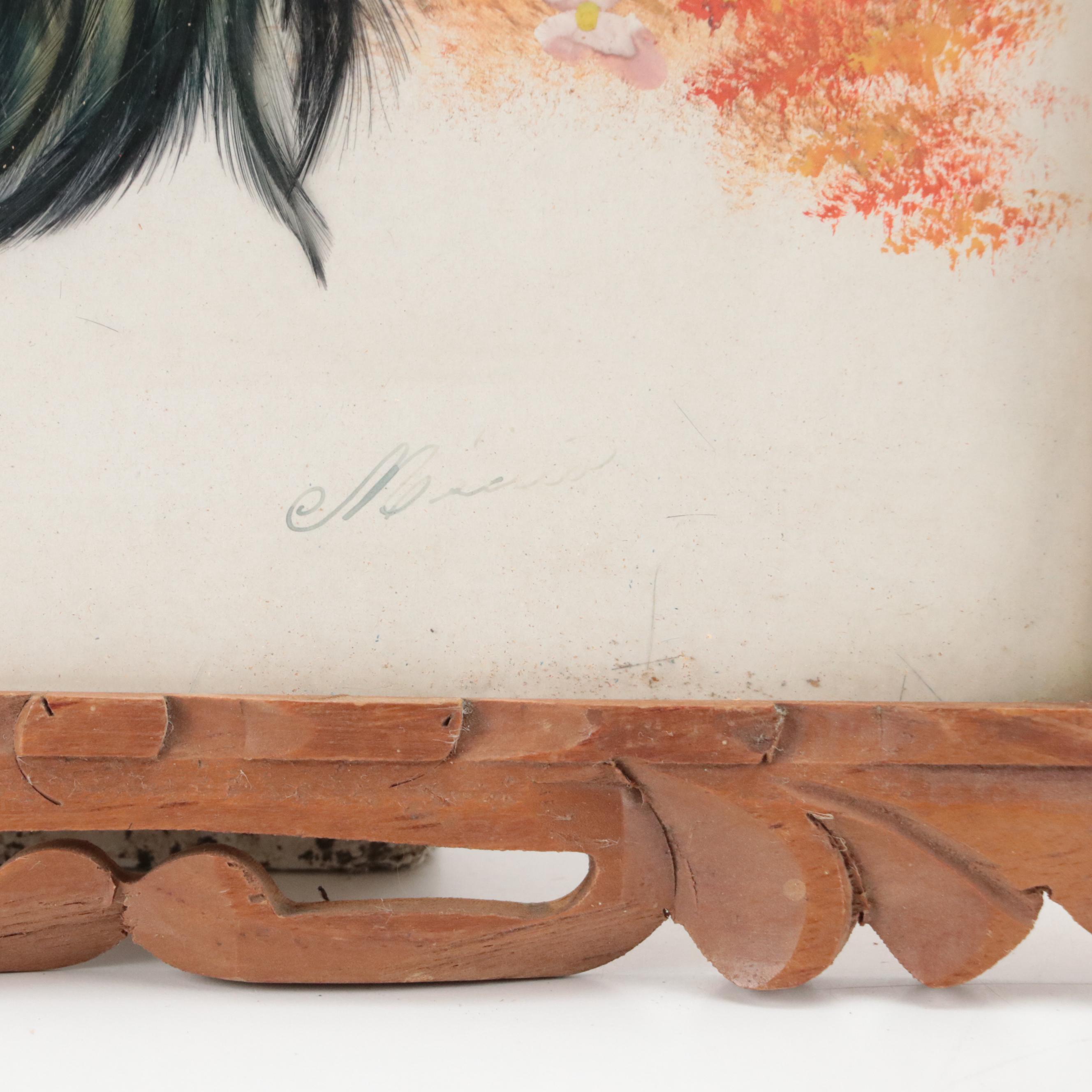 Cartimex and Other Bird Motif Mexican Feathercraft Wall Plaques