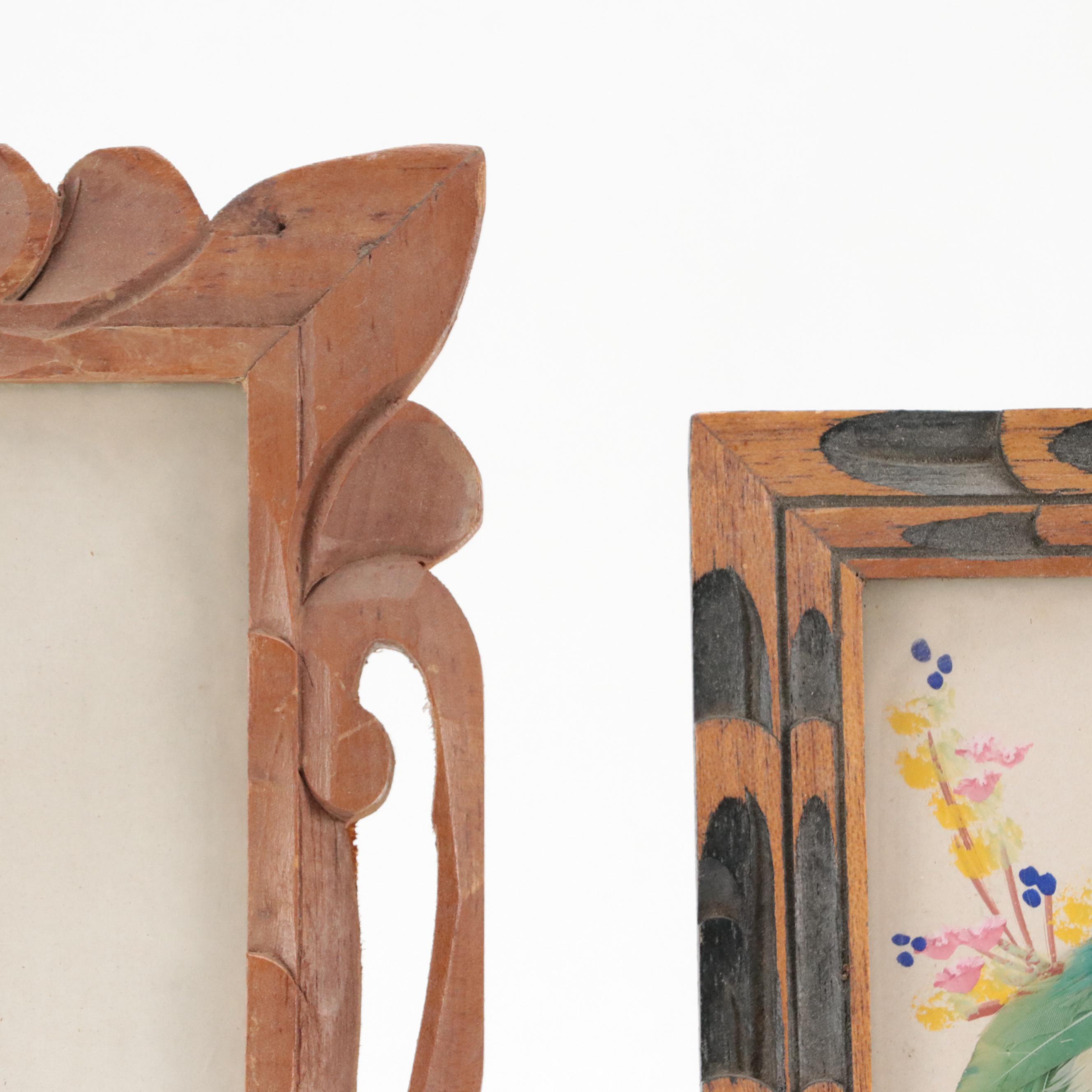 Cartimex and Other Bird Motif Mexican Feathercraft Wall Plaques