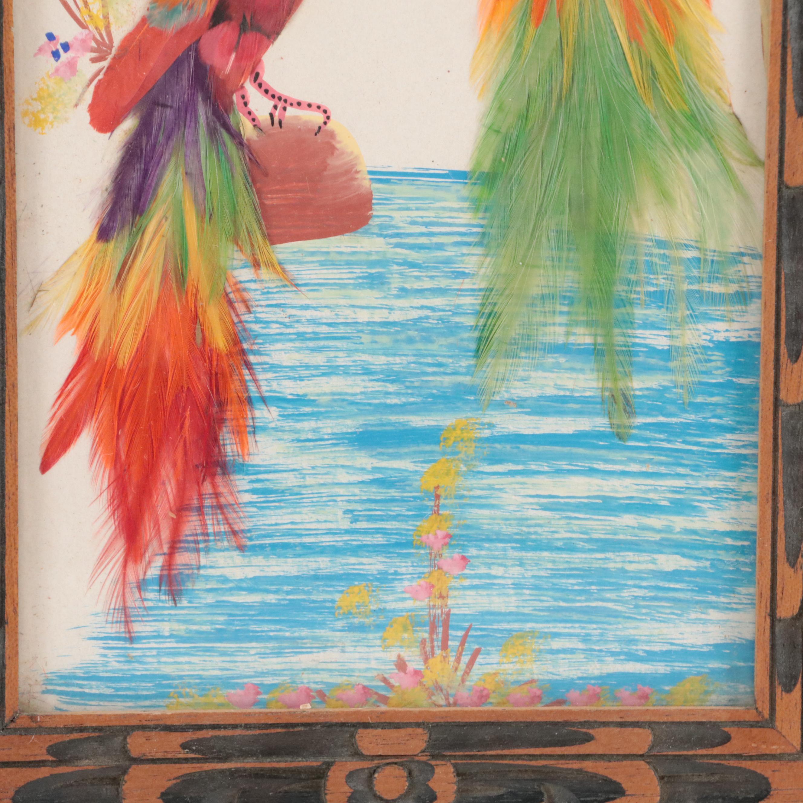 Cartimex and Other Bird Motif Mexican Feathercraft Wall Plaques