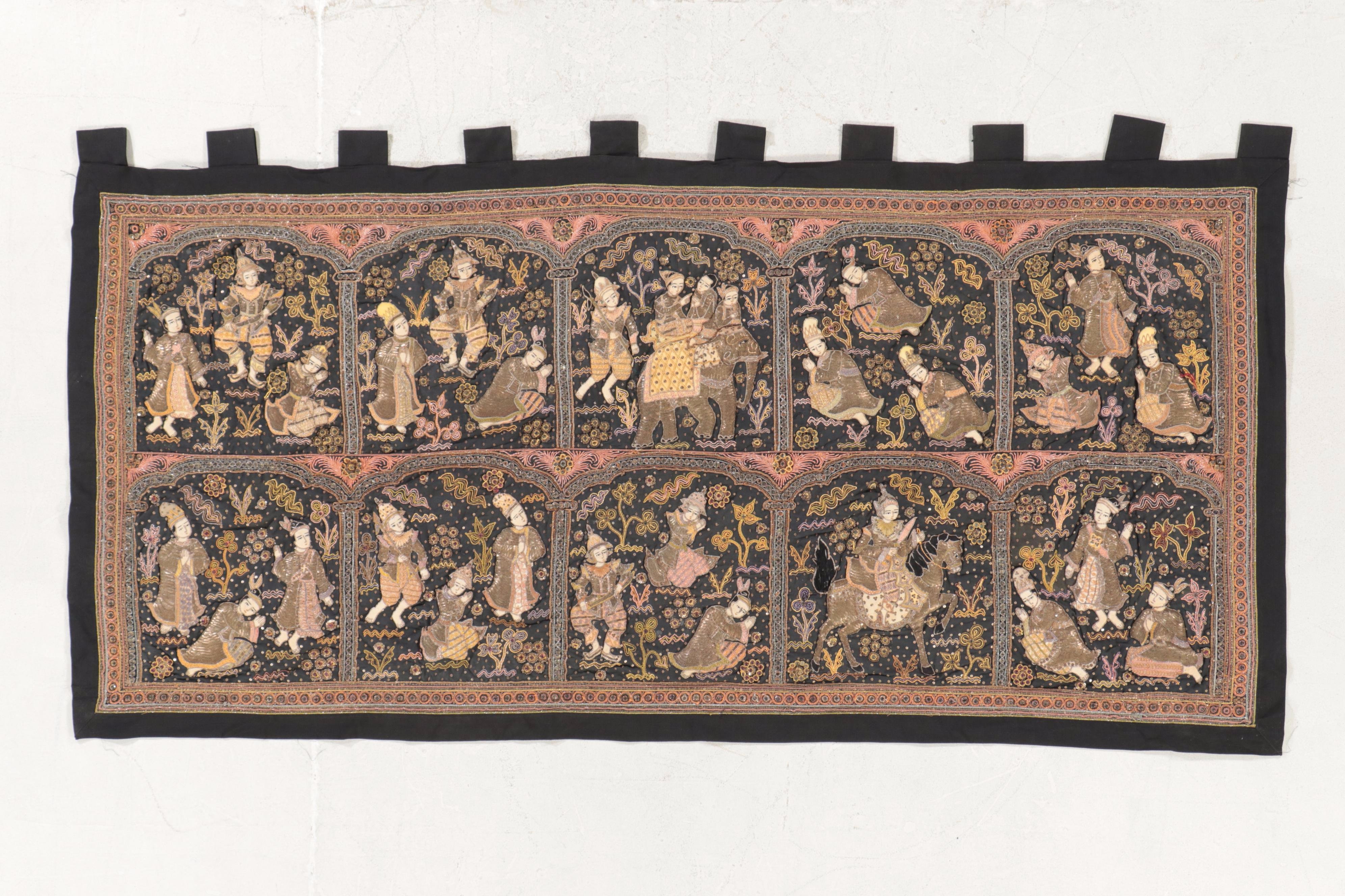 Burmese Handmade Embroidered Kalaga Wall Hanging