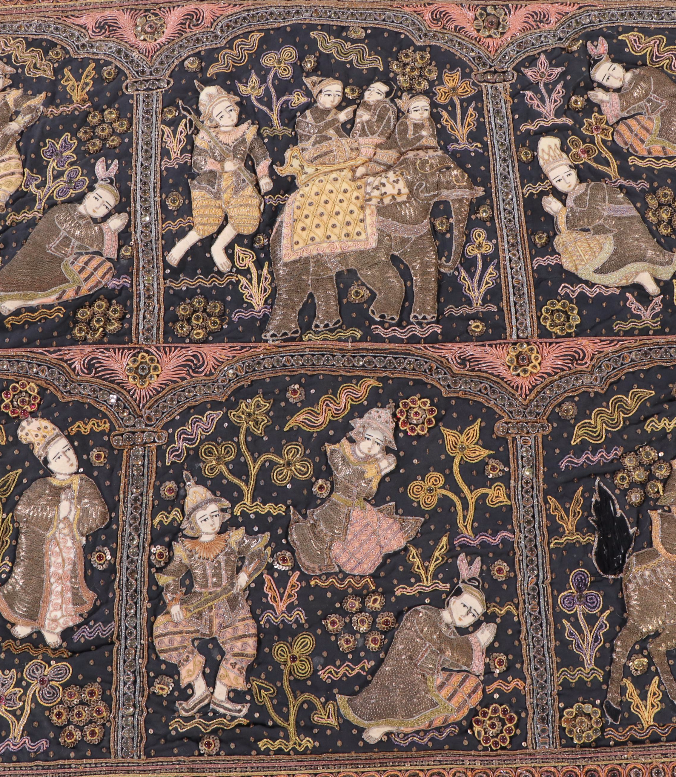 Burmese Handmade Embroidered Kalaga Wall Hanging