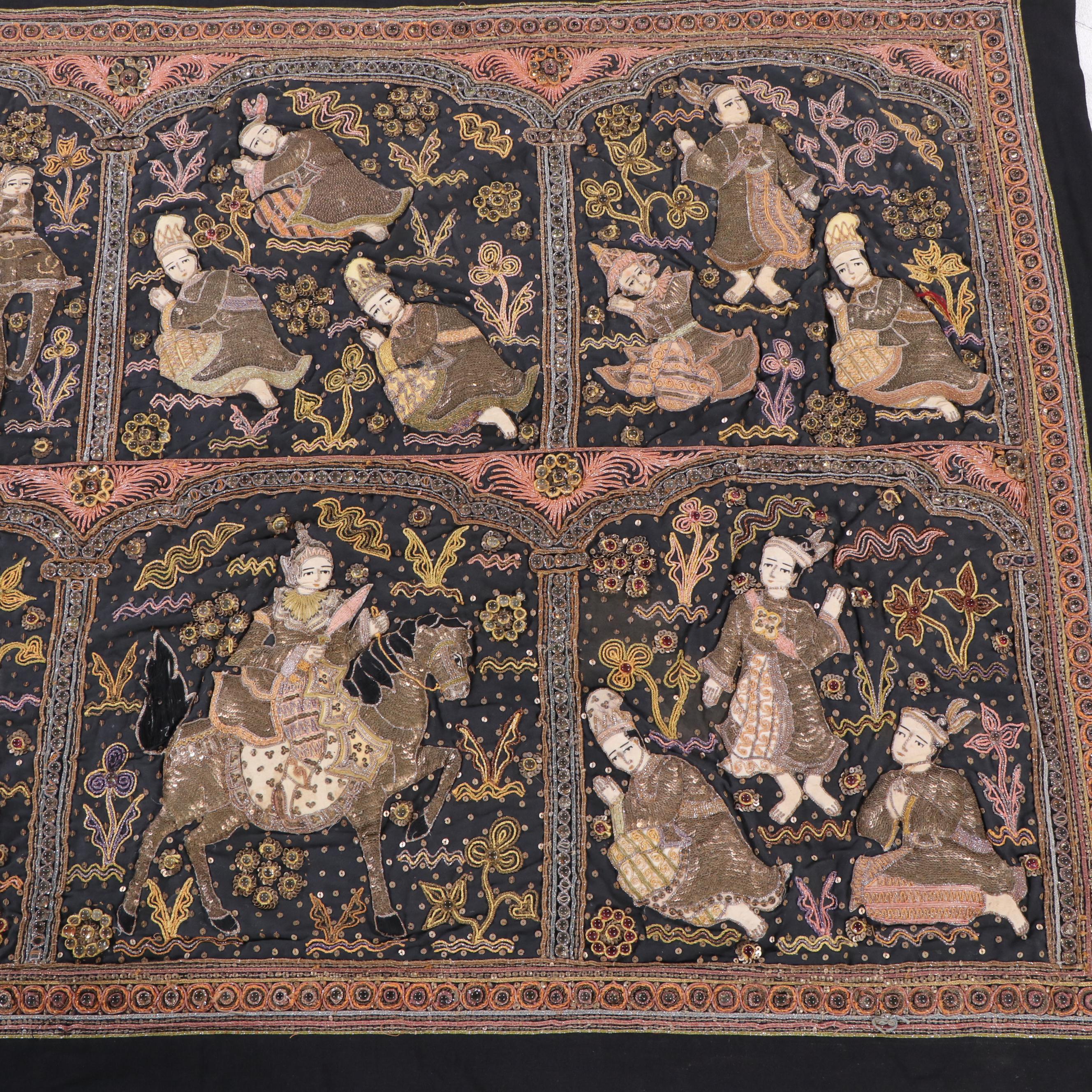 Burmese Handmade Embroidered Kalaga Wall Hanging