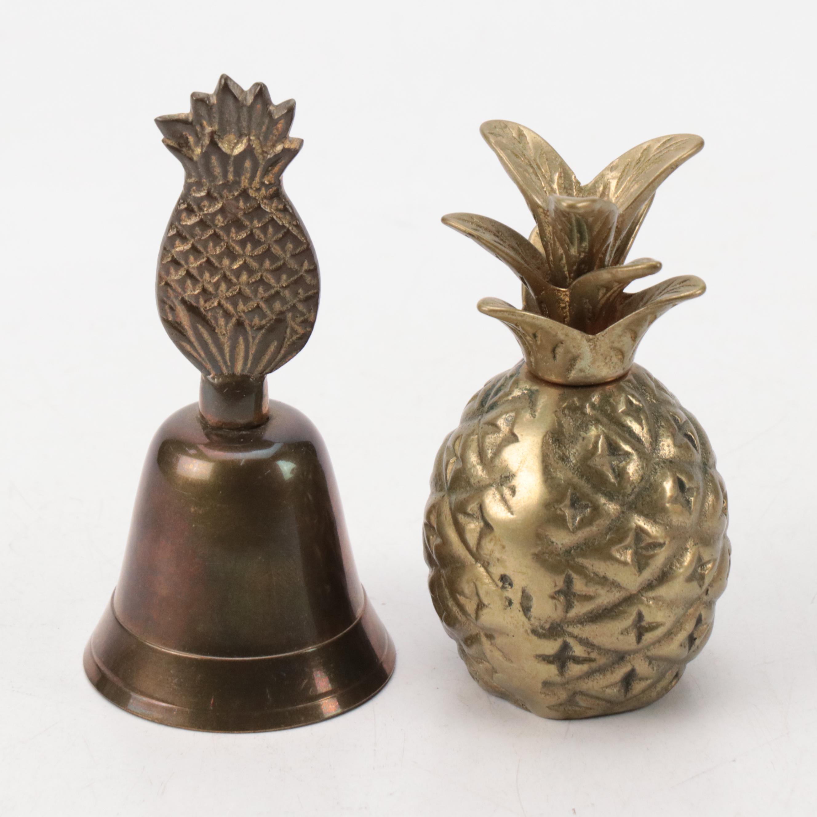 Pineapple-Form Candlesticks and Bells With "Night Watchmen" Character Mug