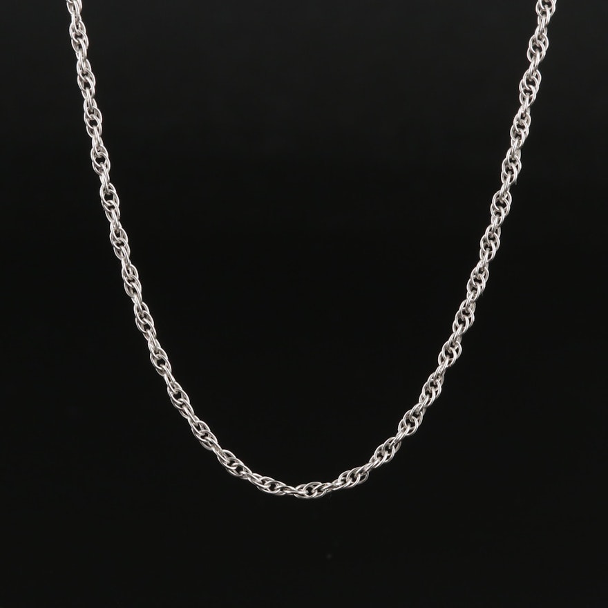 Sterling French Rope Chain Necklace | EBTH