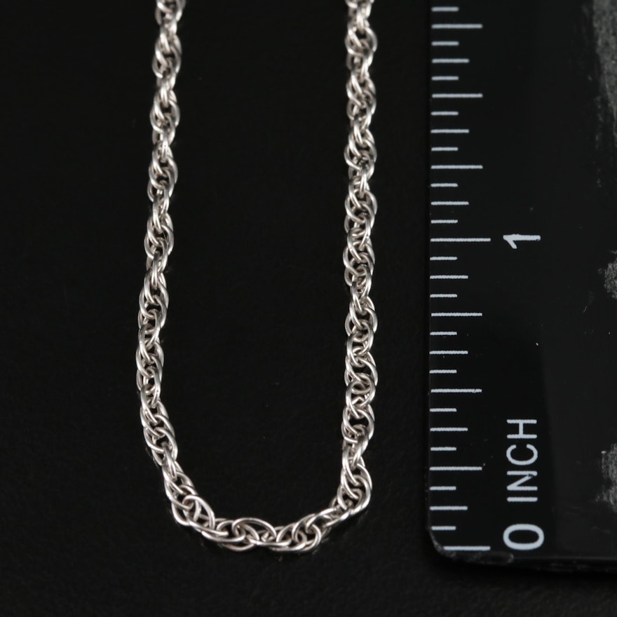 Sterling French Rope Chain Necklace | EBTH