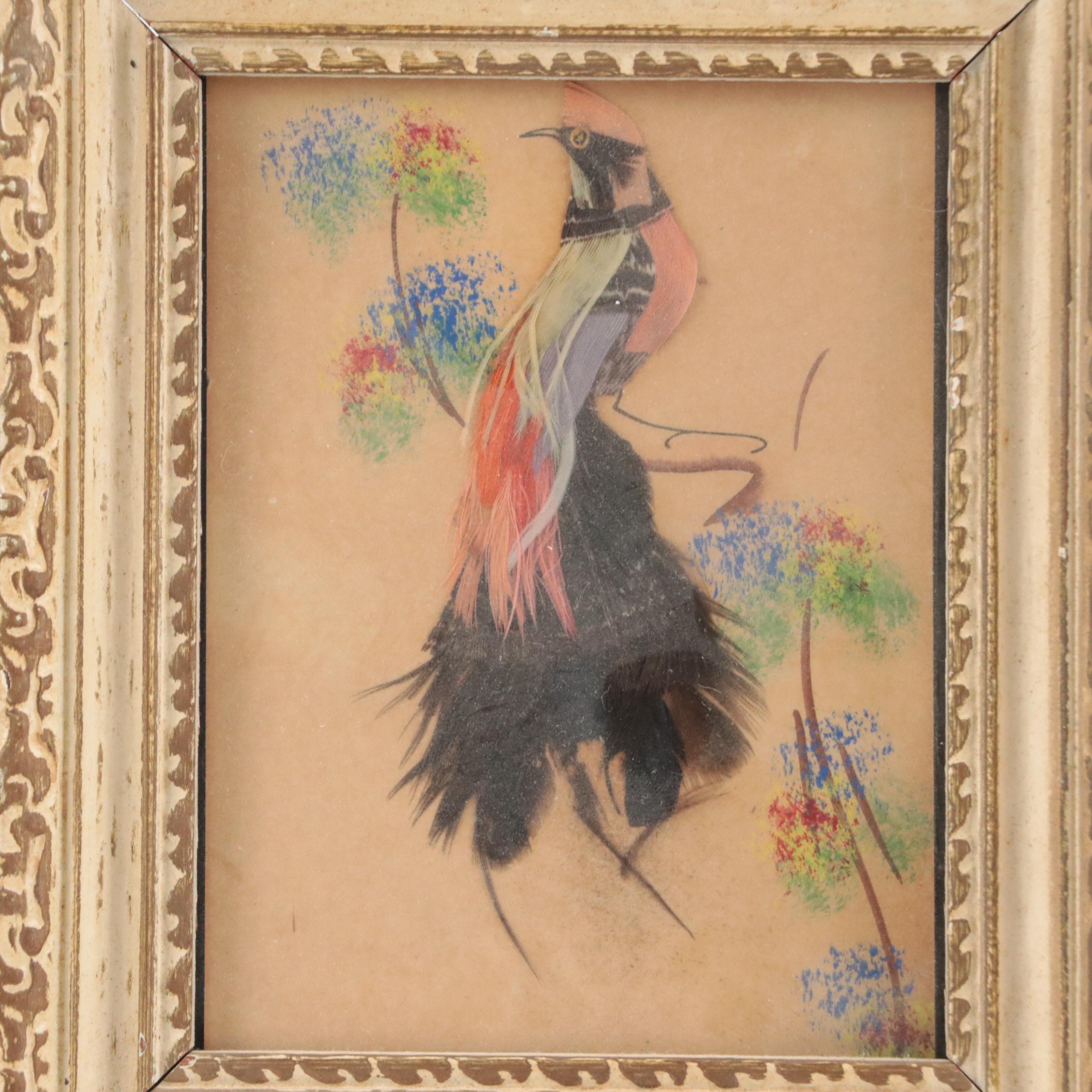 Mexican Style Feathercraft Mixed Media Composition