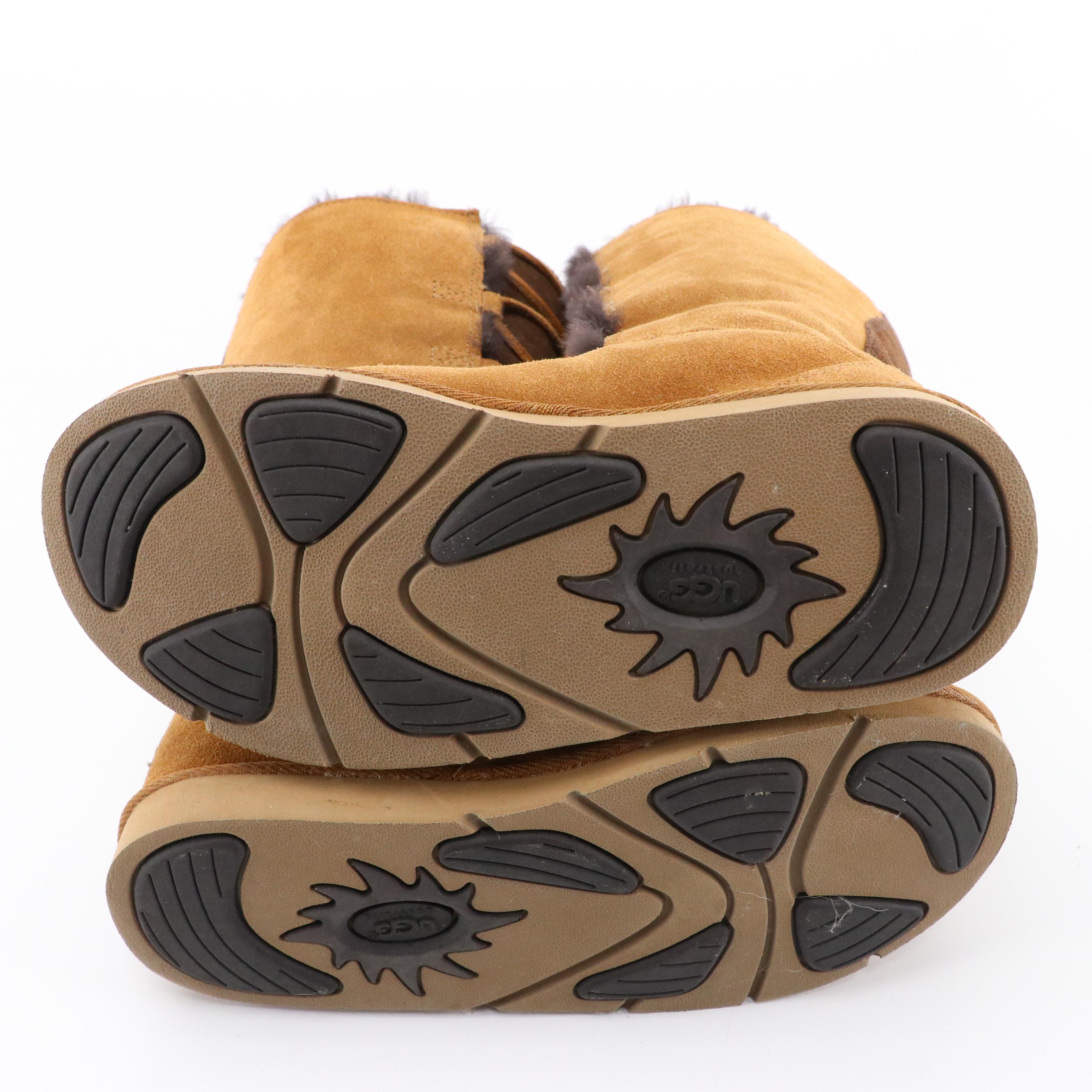 Ugg Suede and Sheepskin Lace-Up Boots