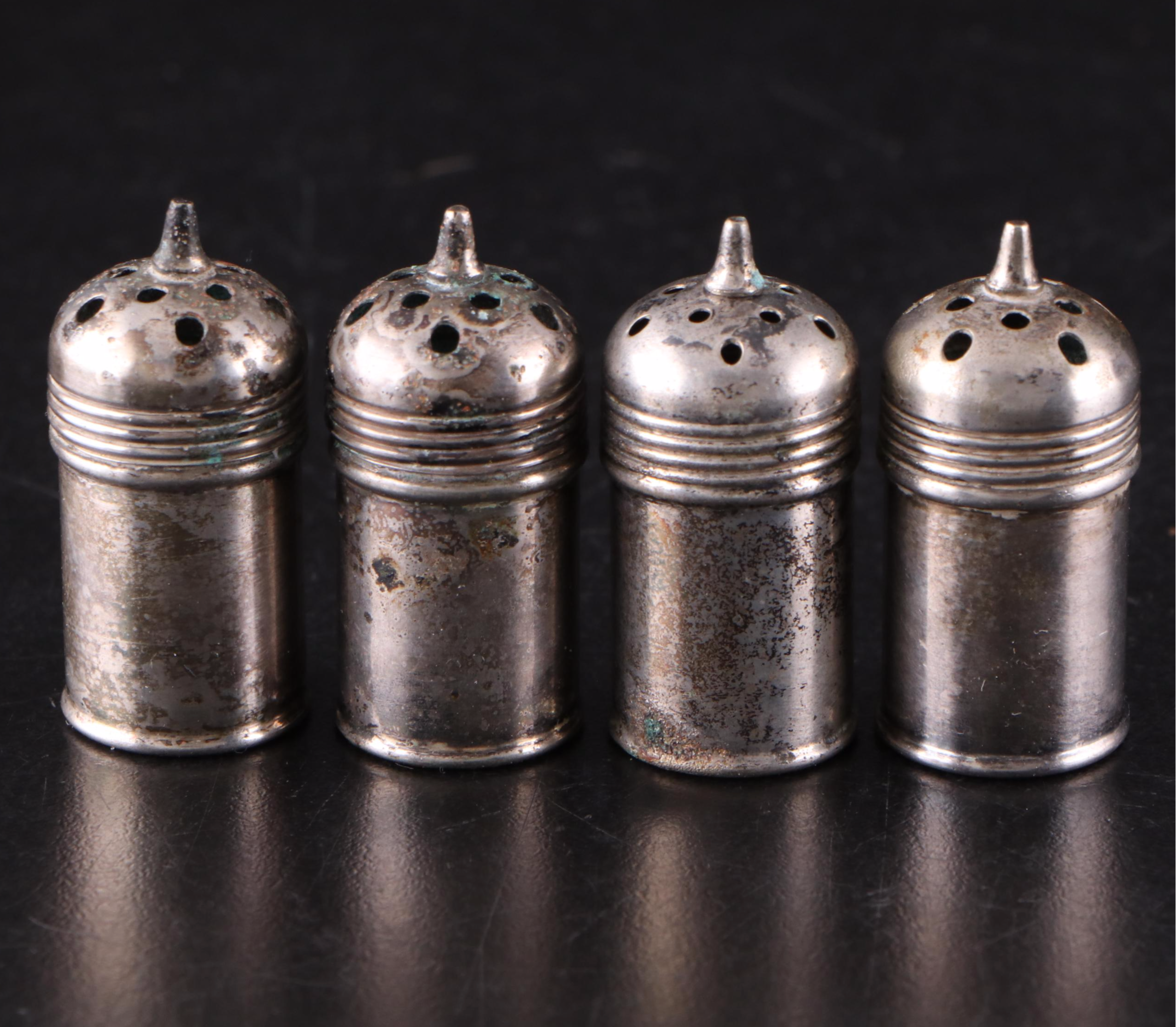 Zippo Sterling Silver Lighter with Silver Plate Shakers and Other Pocket Items