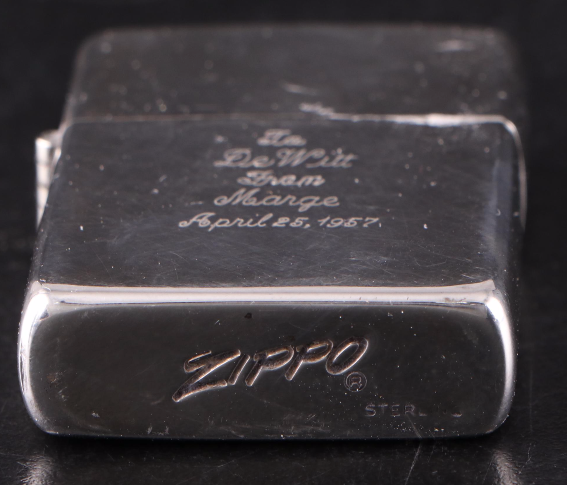 Zippo Sterling Silver Lighter with Silver Plate Shakers and Other Pocket Items