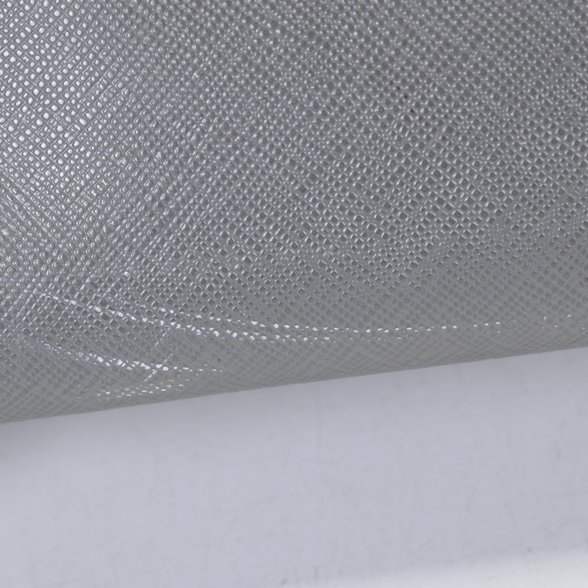 Prada Grey Saffiano Leather Travel Briefcase With Dust Cover and Box