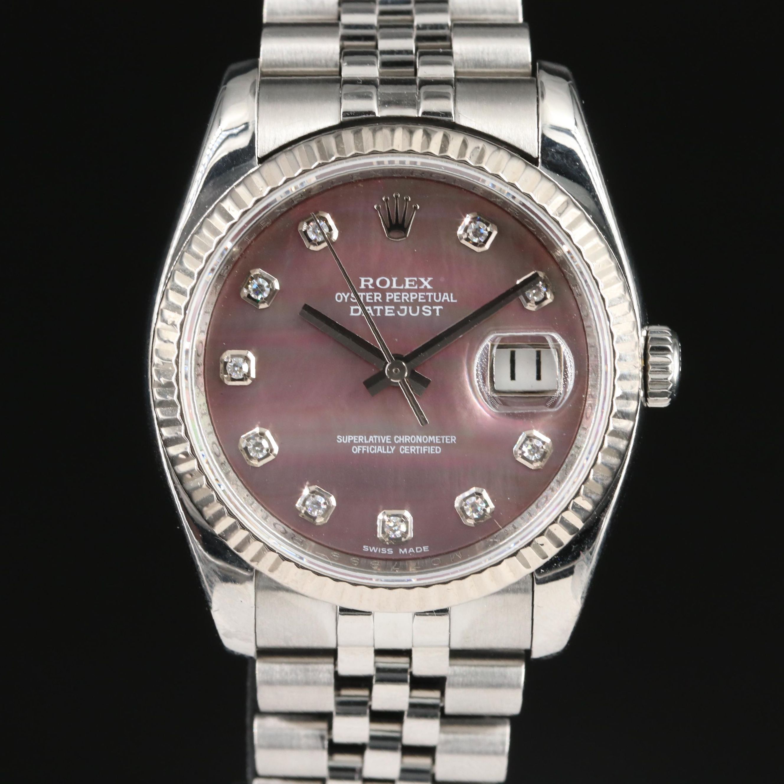 2007 Rolex Custom Diamond, Mother-of-Pearl Dial Datejust Watch