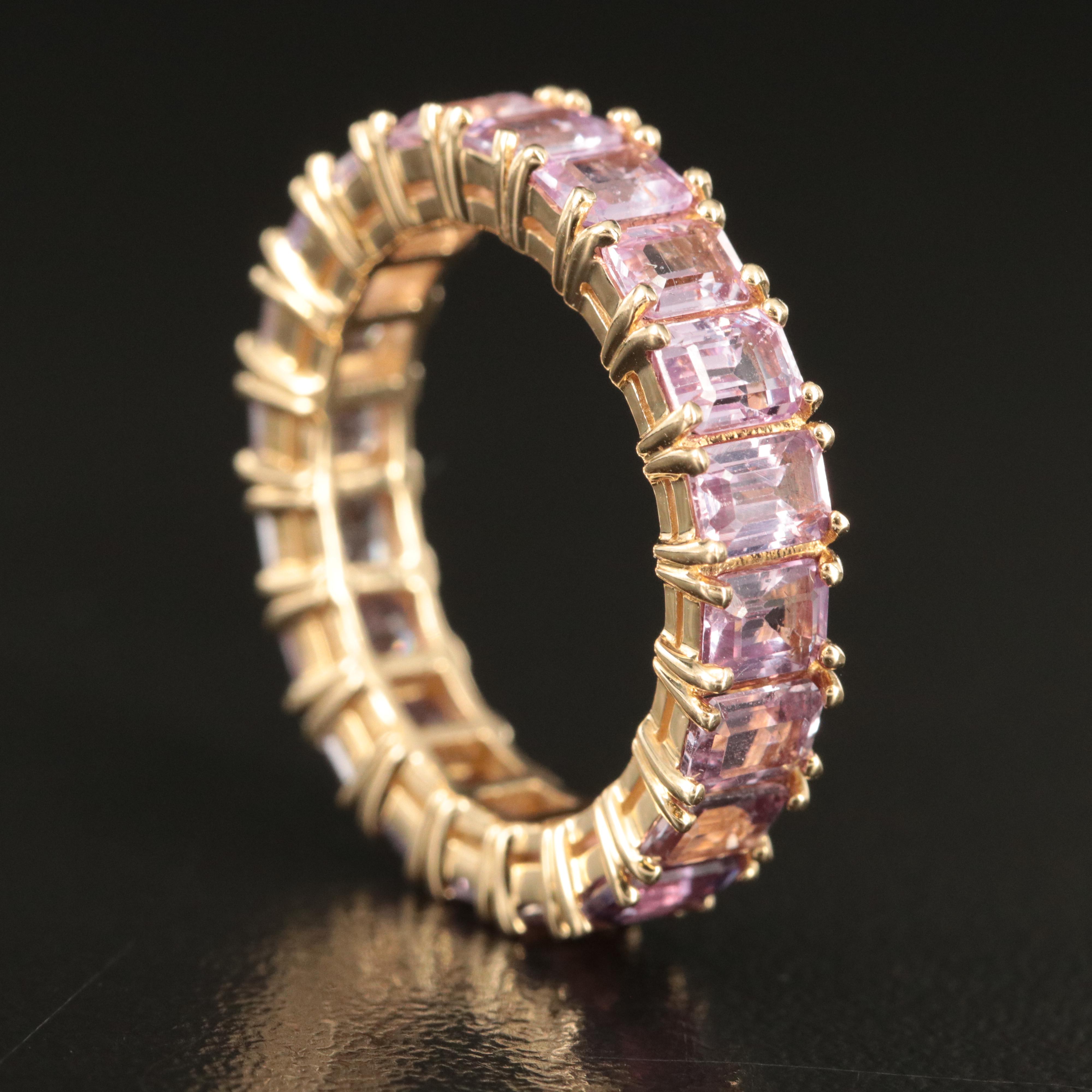 14K Pink Sapphire Eternity Band