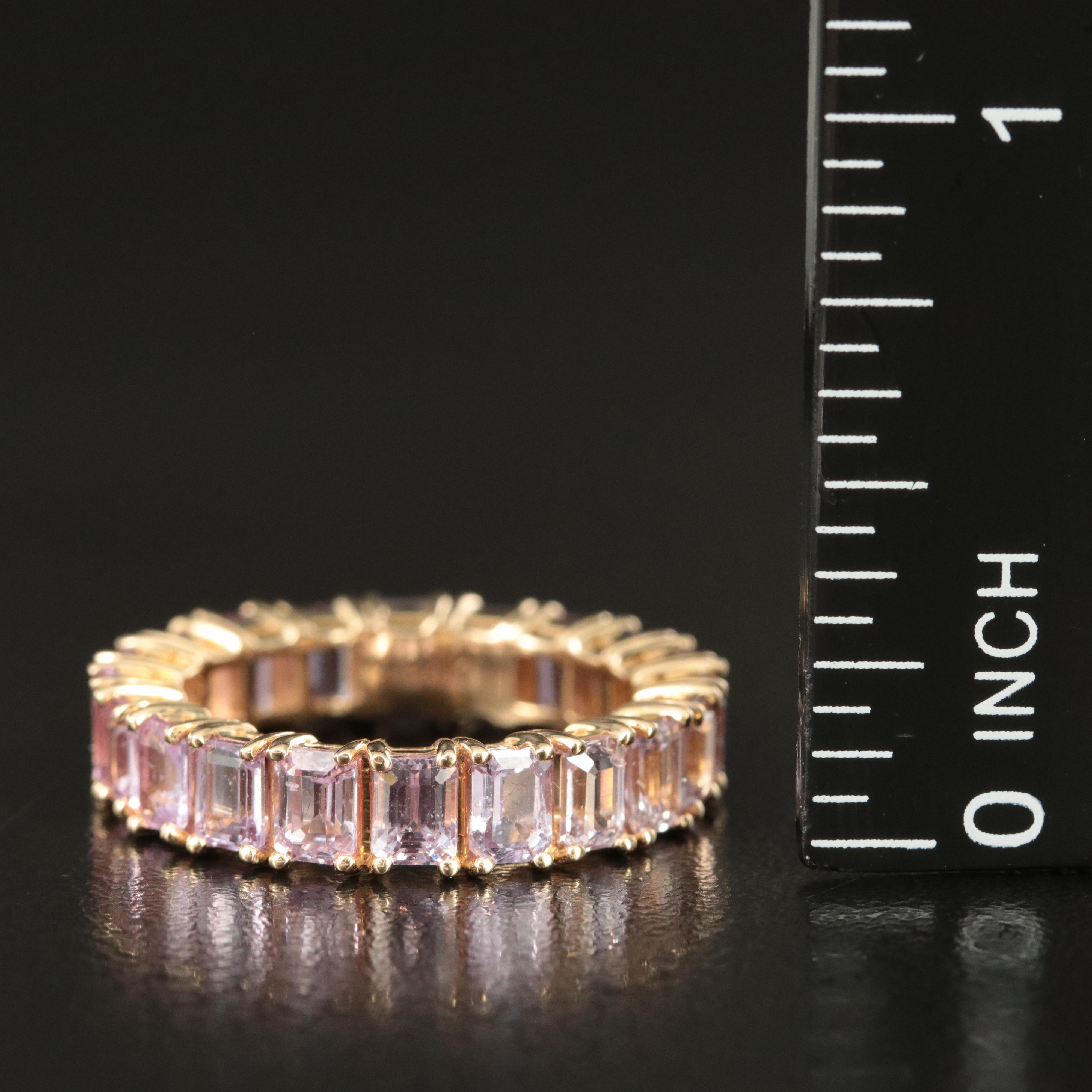 14K Pink Sapphire Eternity Band