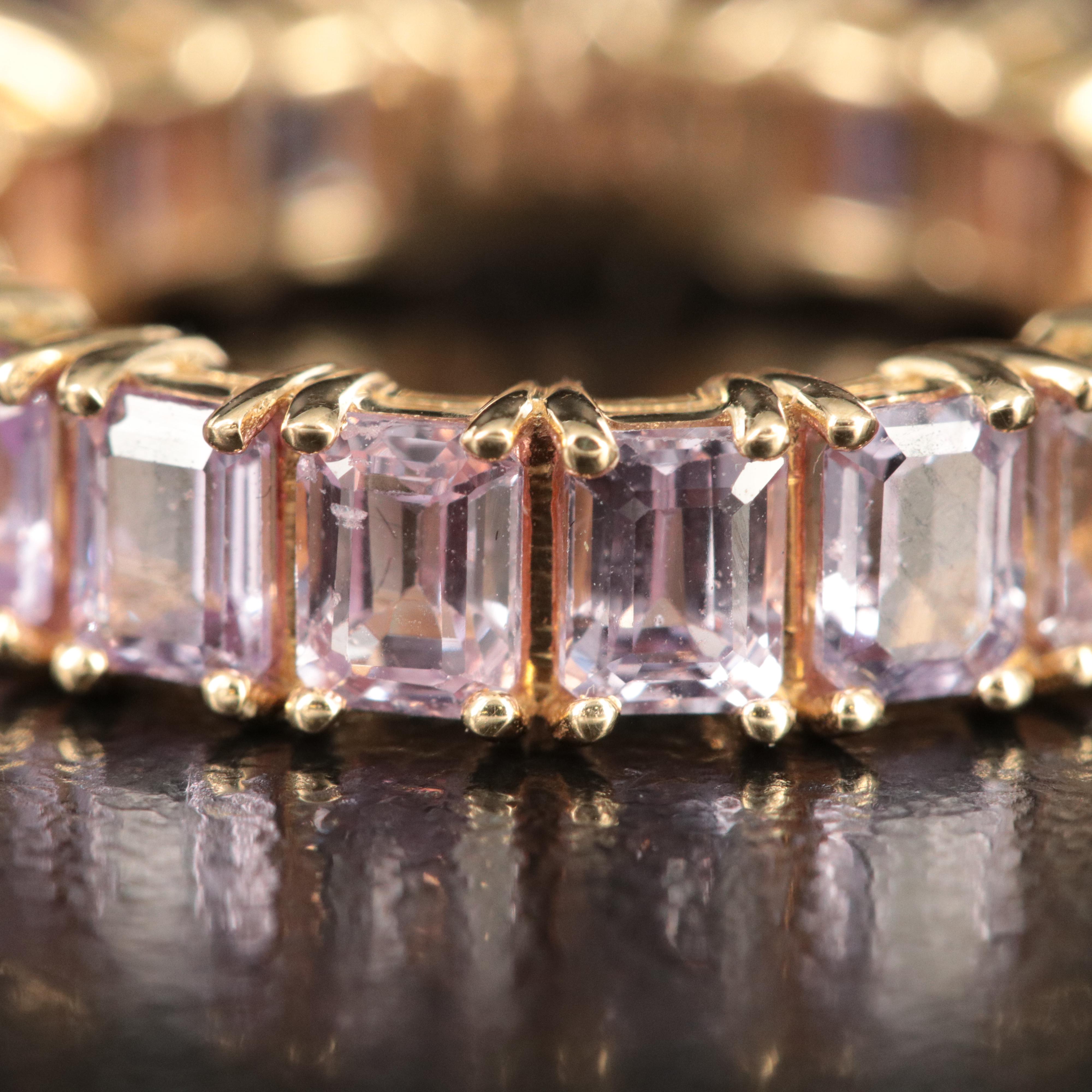 14K Pink Sapphire Eternity Band