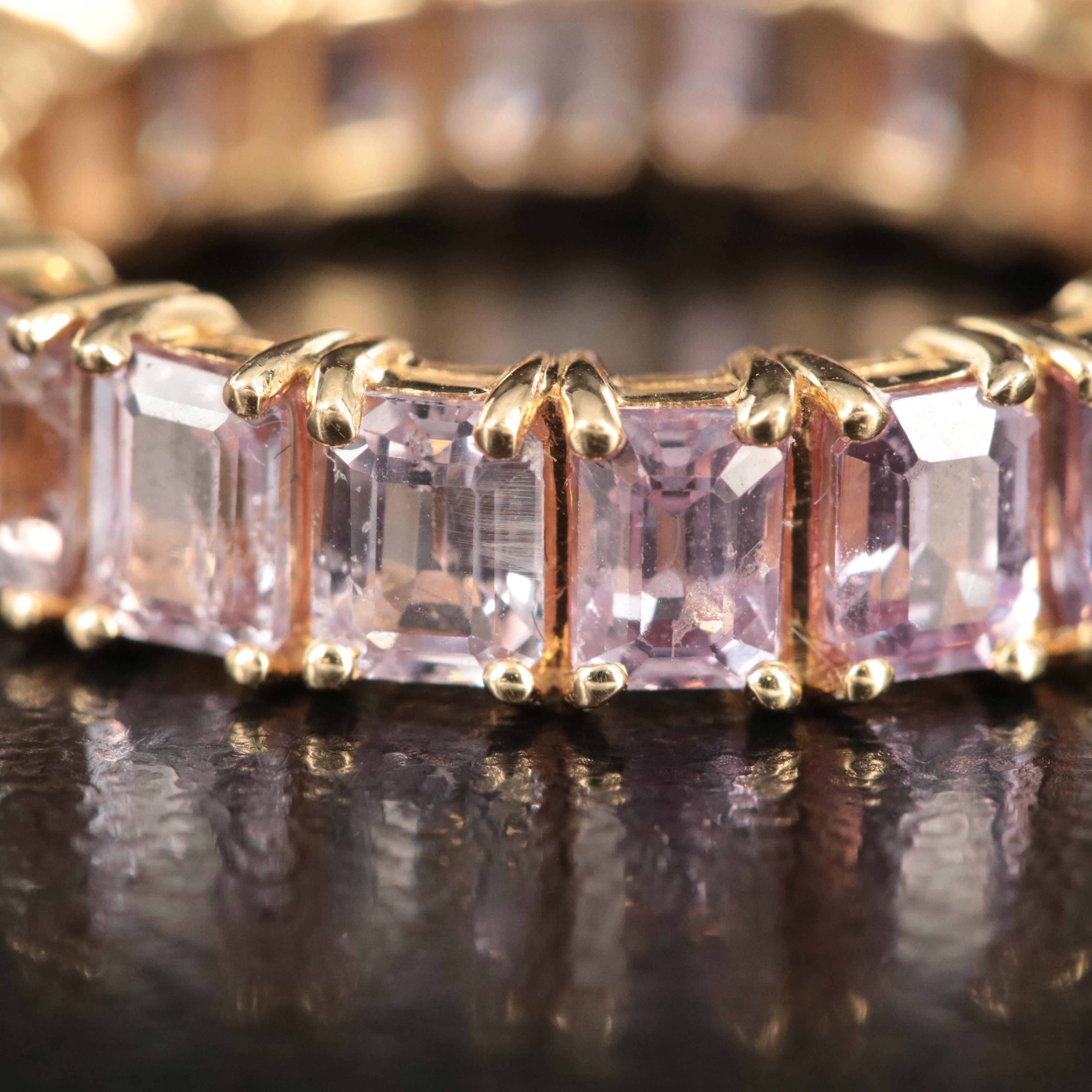14K Pink Sapphire Eternity Band