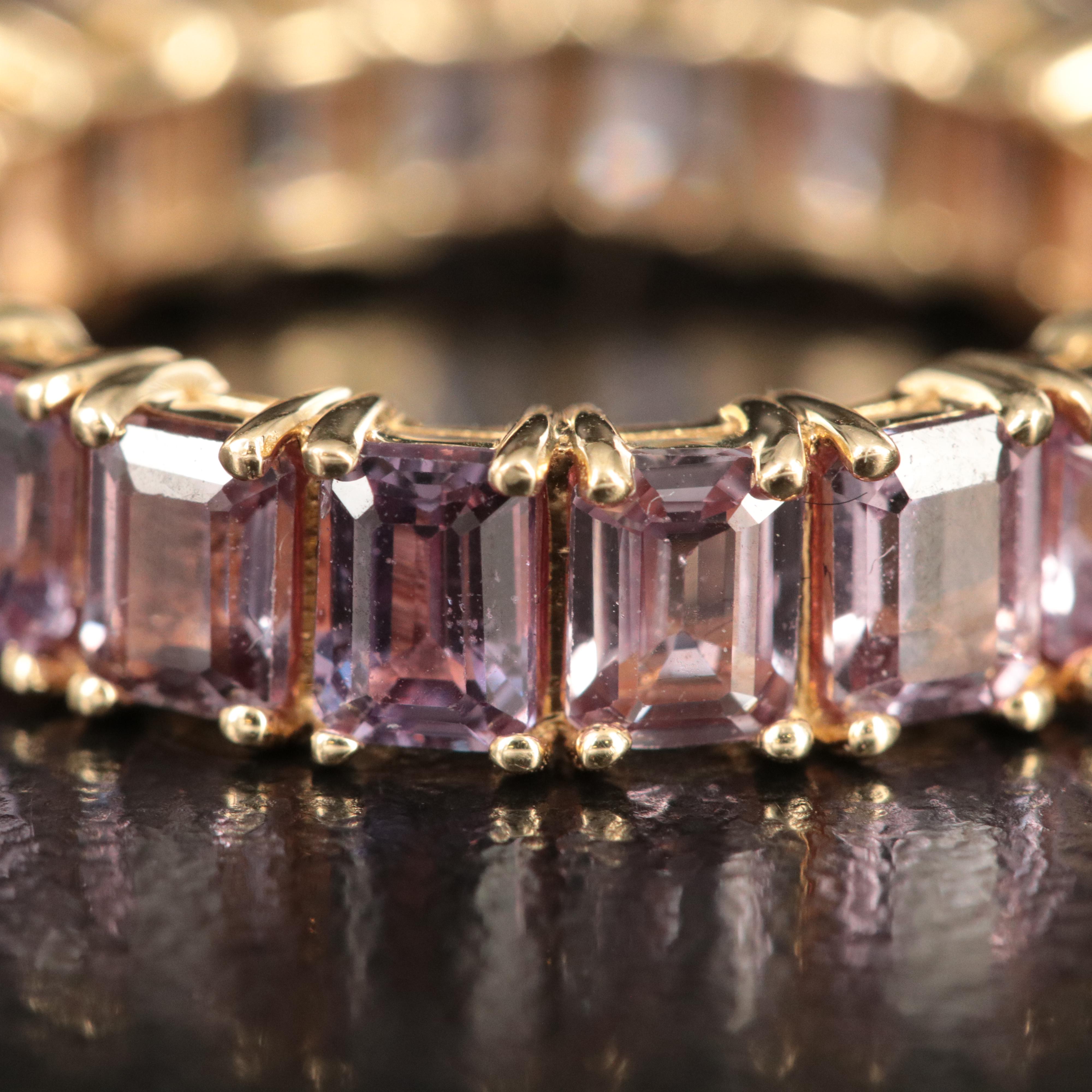 14K Pink Sapphire Eternity Band