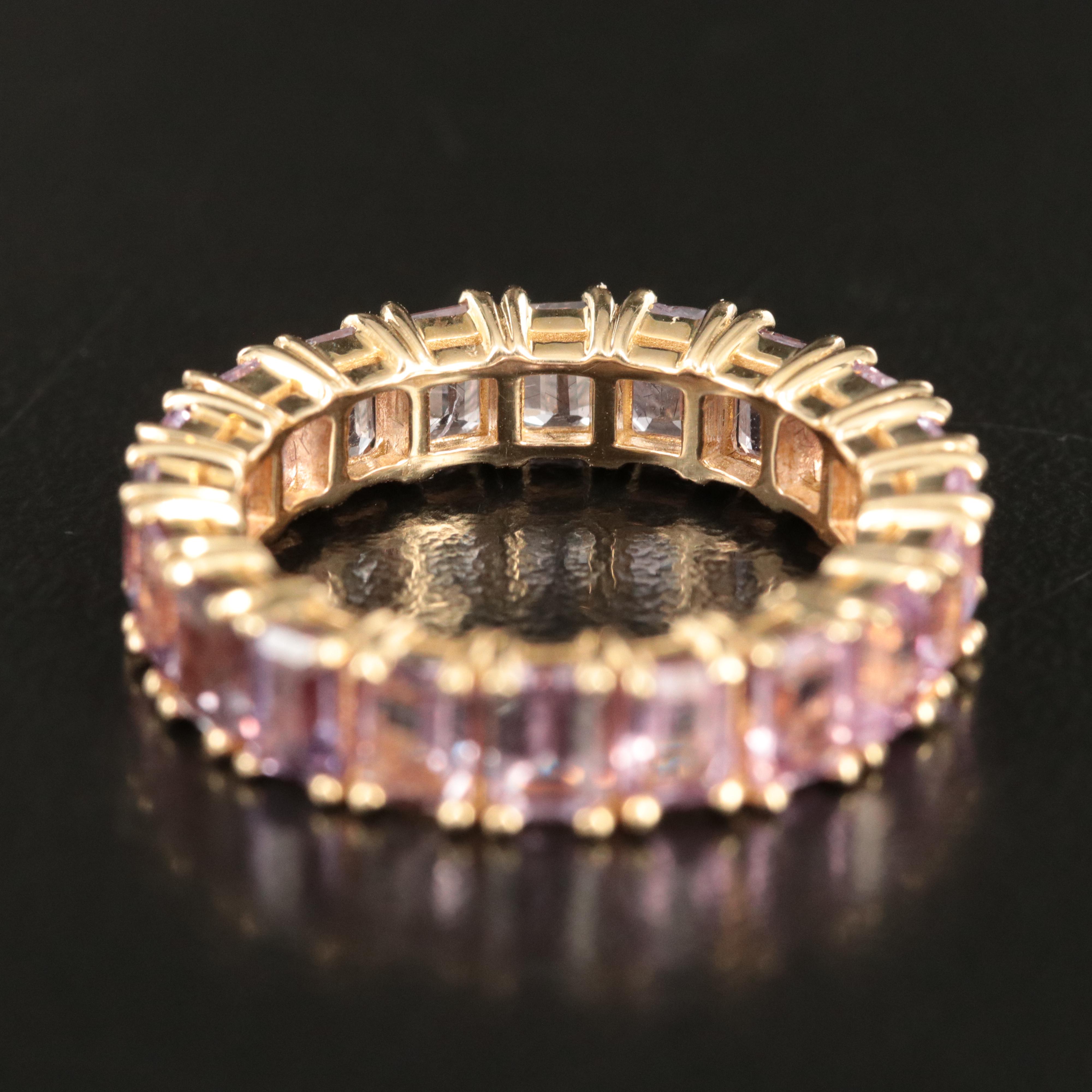14K Pink Sapphire Eternity Band