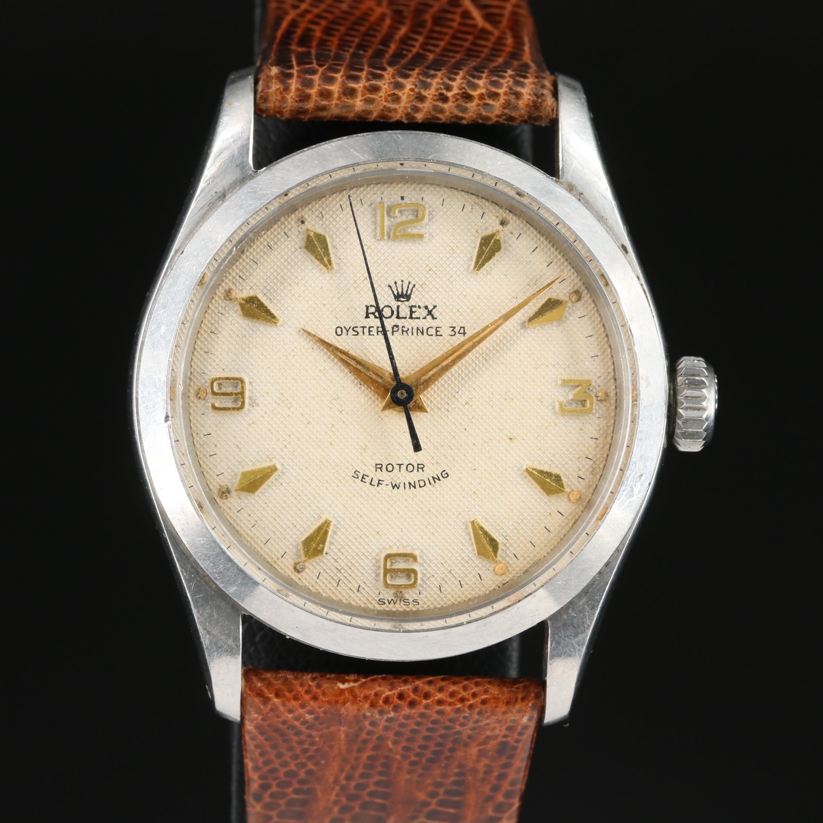 Vintage Rolex Oyster Prince 34 Stainless Steel Watch