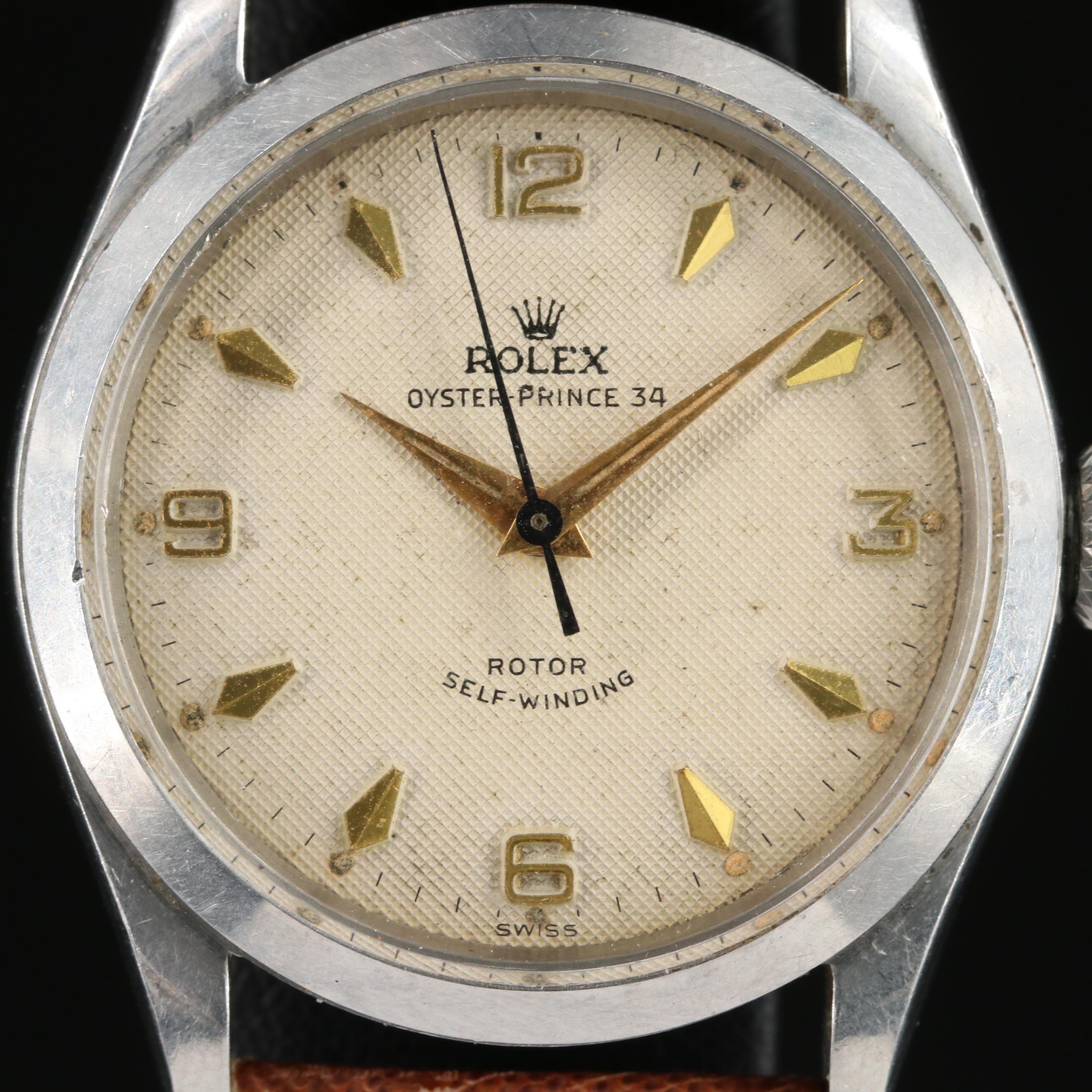 Vintage Rolex Oyster Prince 34 Stainless Steel Watch