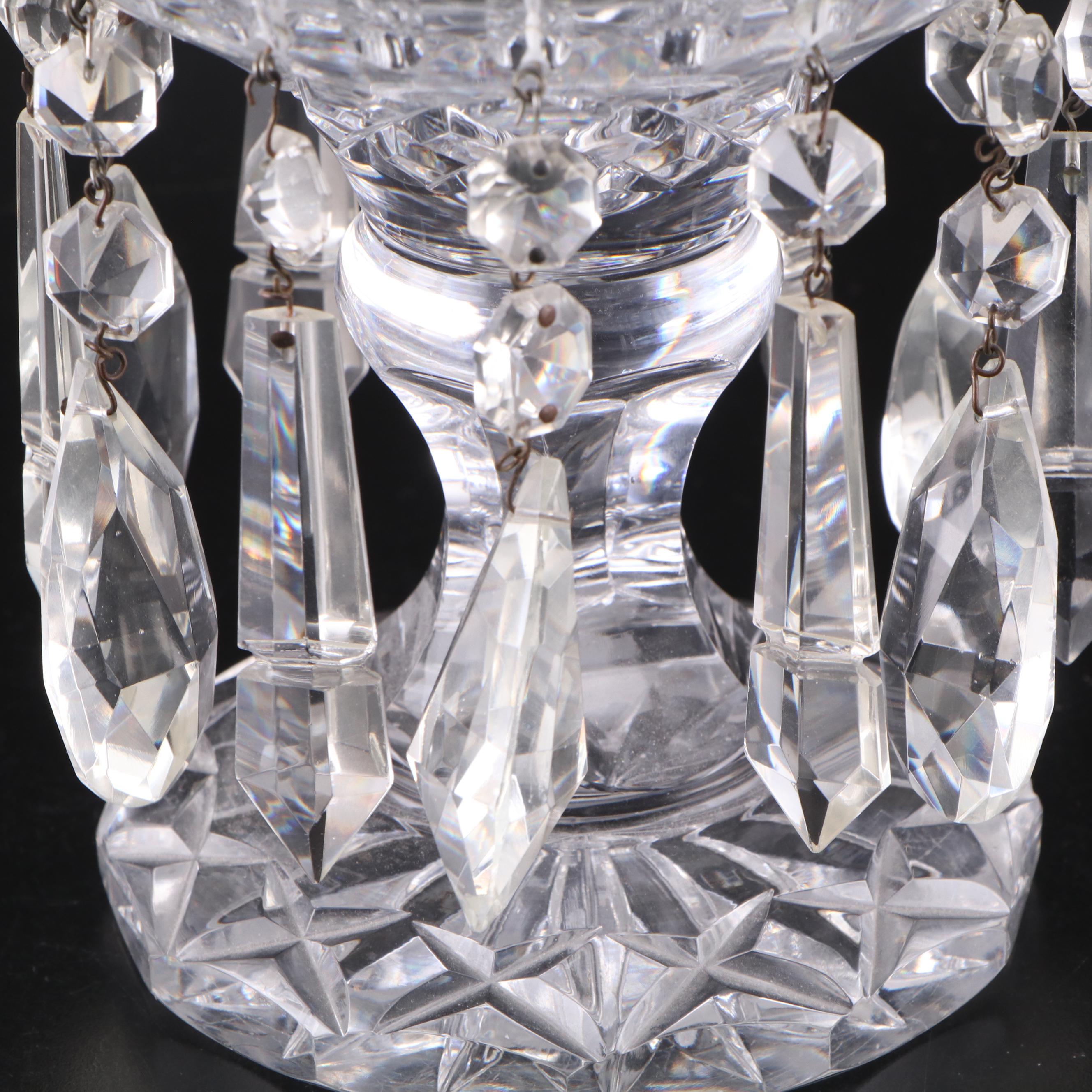 Waterford Crystal Vases and Mantle Lustre With Prisms, 21st Century