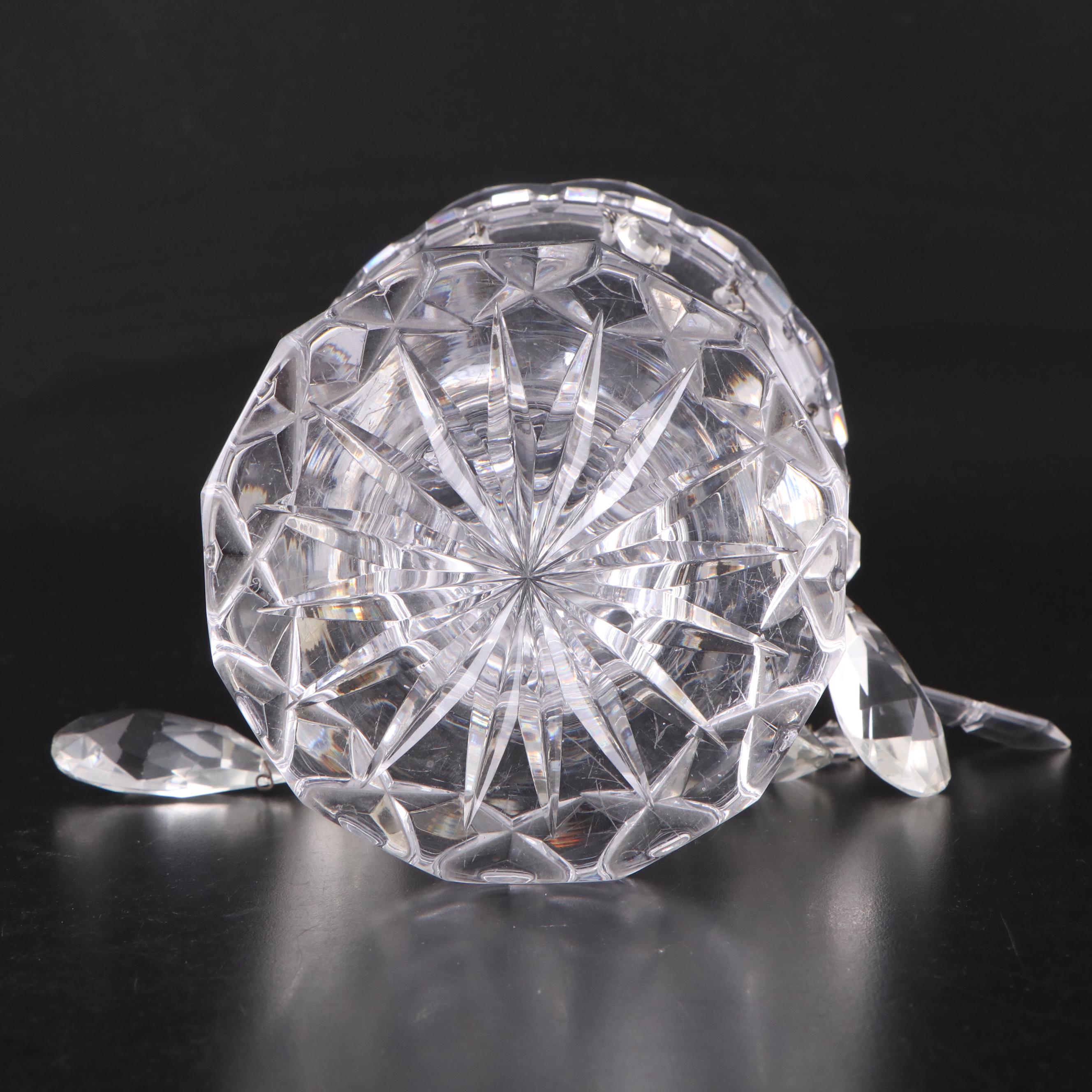 Waterford Crystal Vases and Mantle Lustre With Prisms, 21st Century