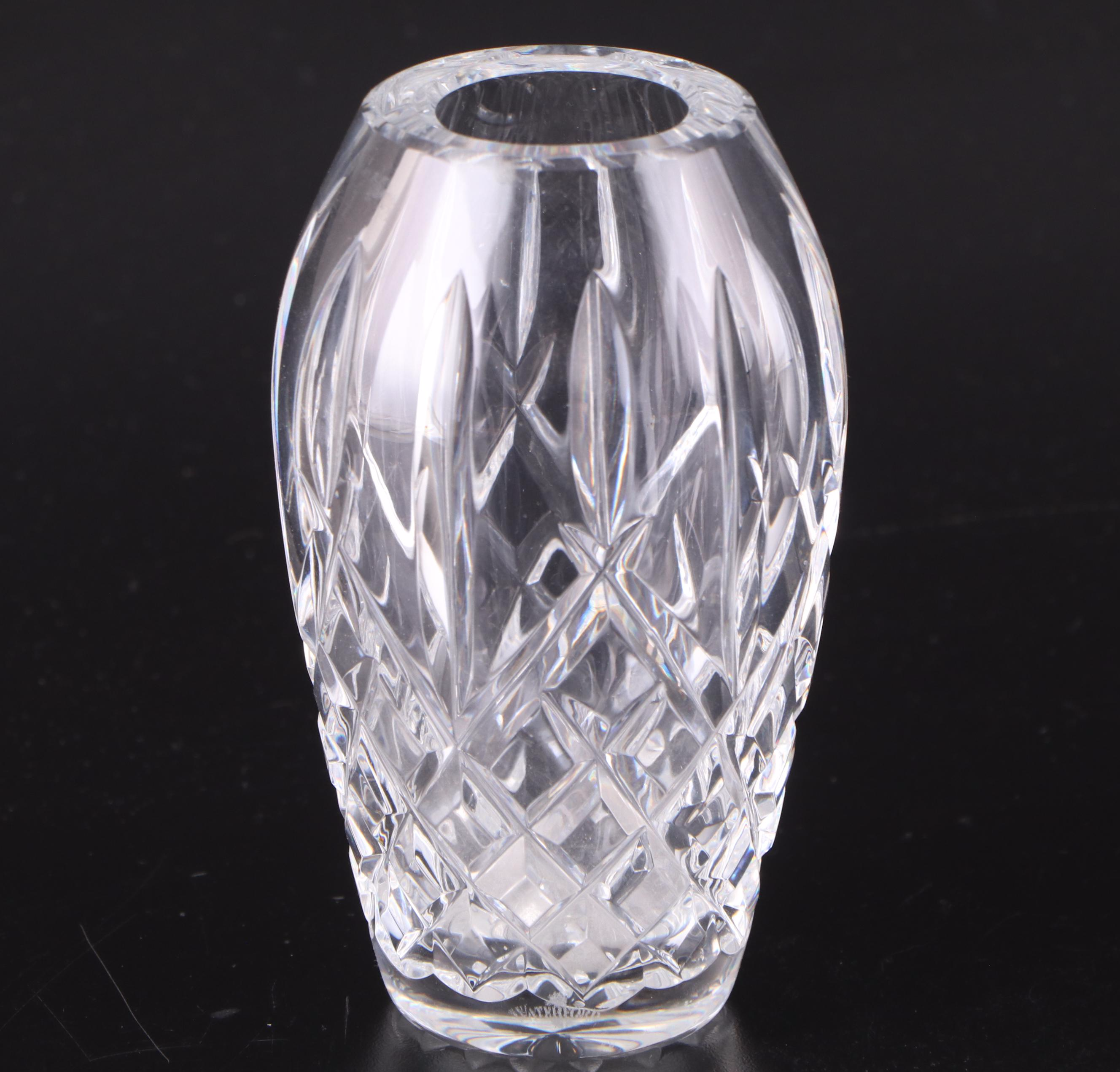 Waterford Crystal Vases and Mantle Lustre With Prisms, 21st Century