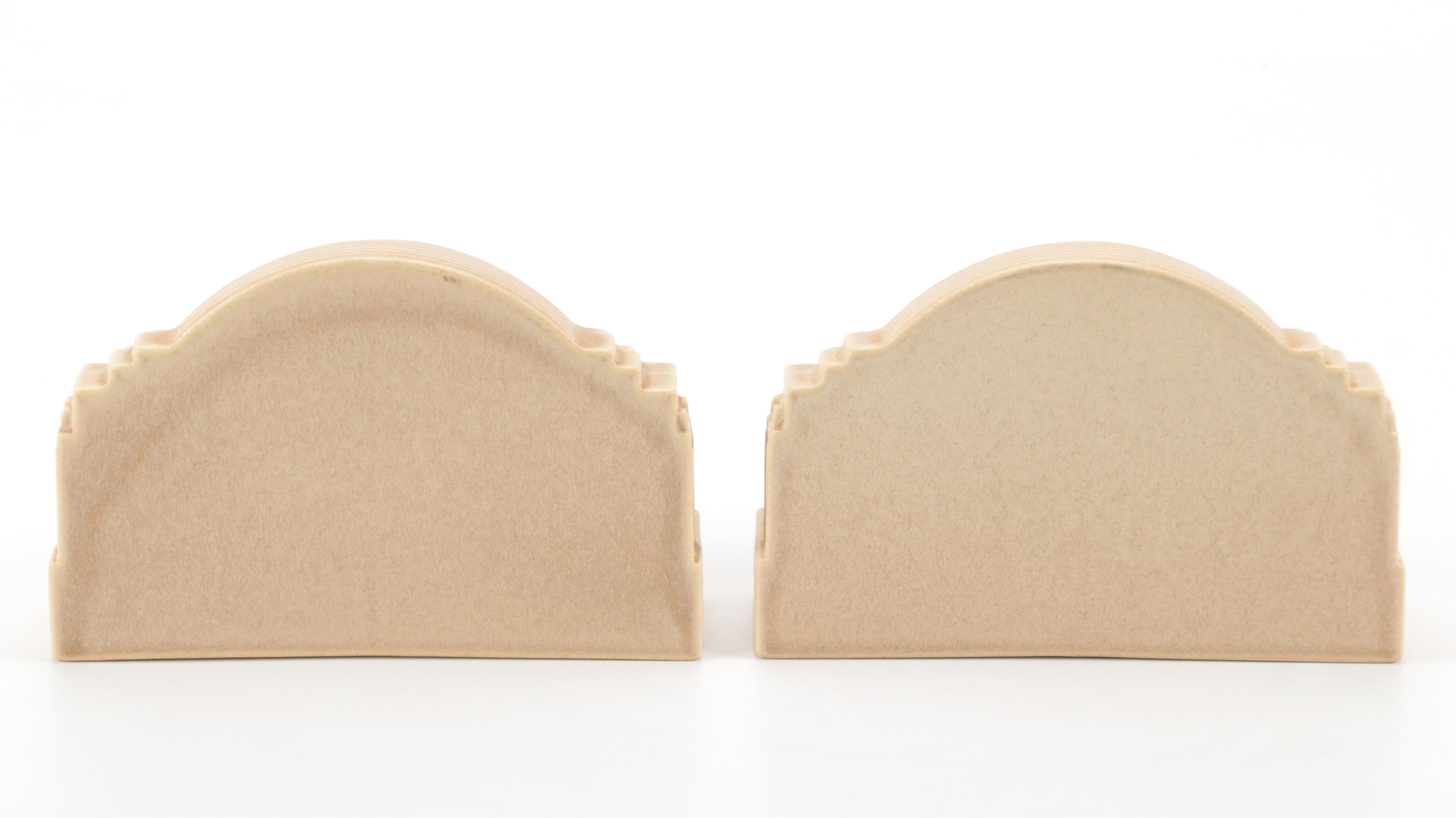 Rookwood  Pottery Ceramic Union Terminal Bookends, 2007