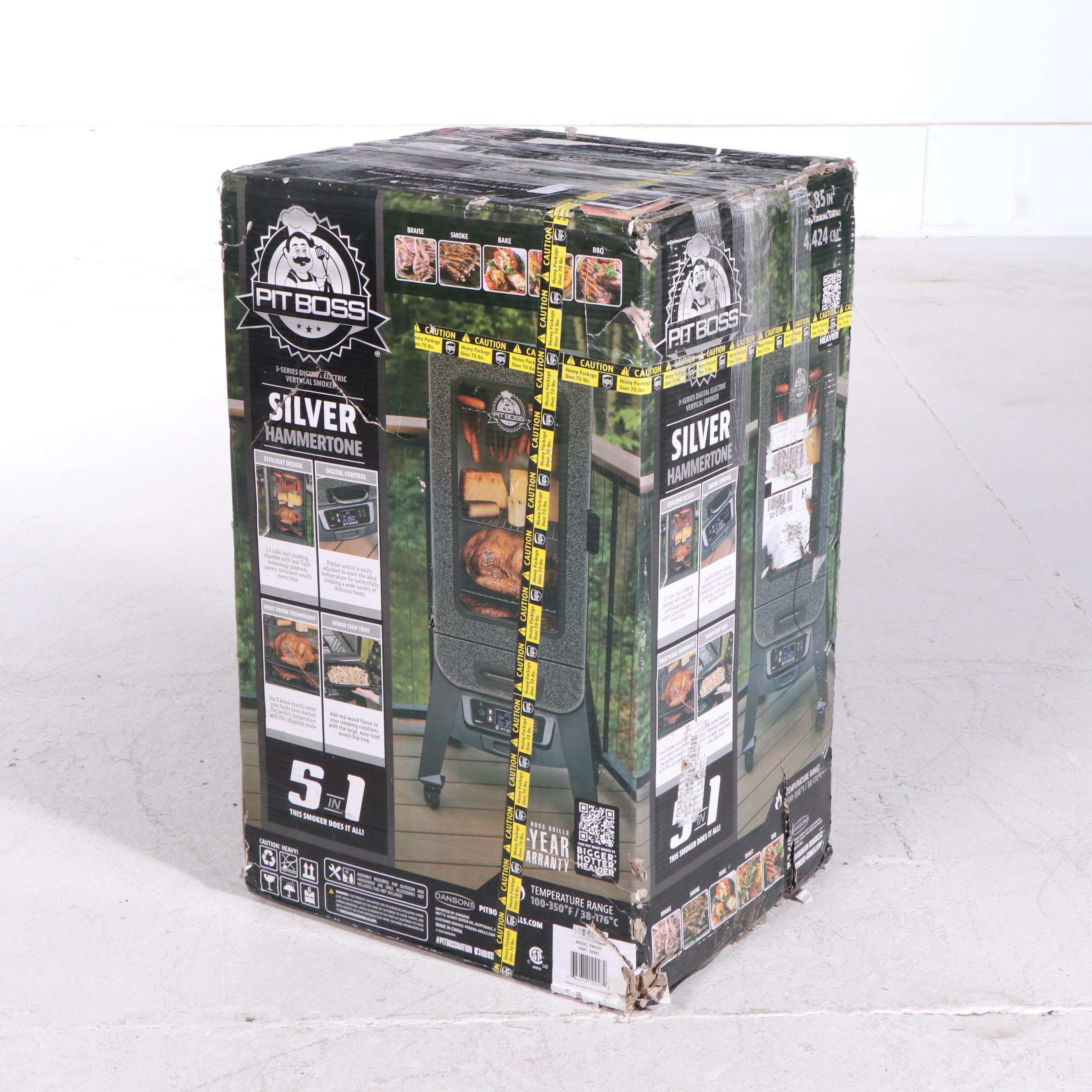 Pit Boss 3-Series Digital Electric Vertical Smoker in Silver Hammertone