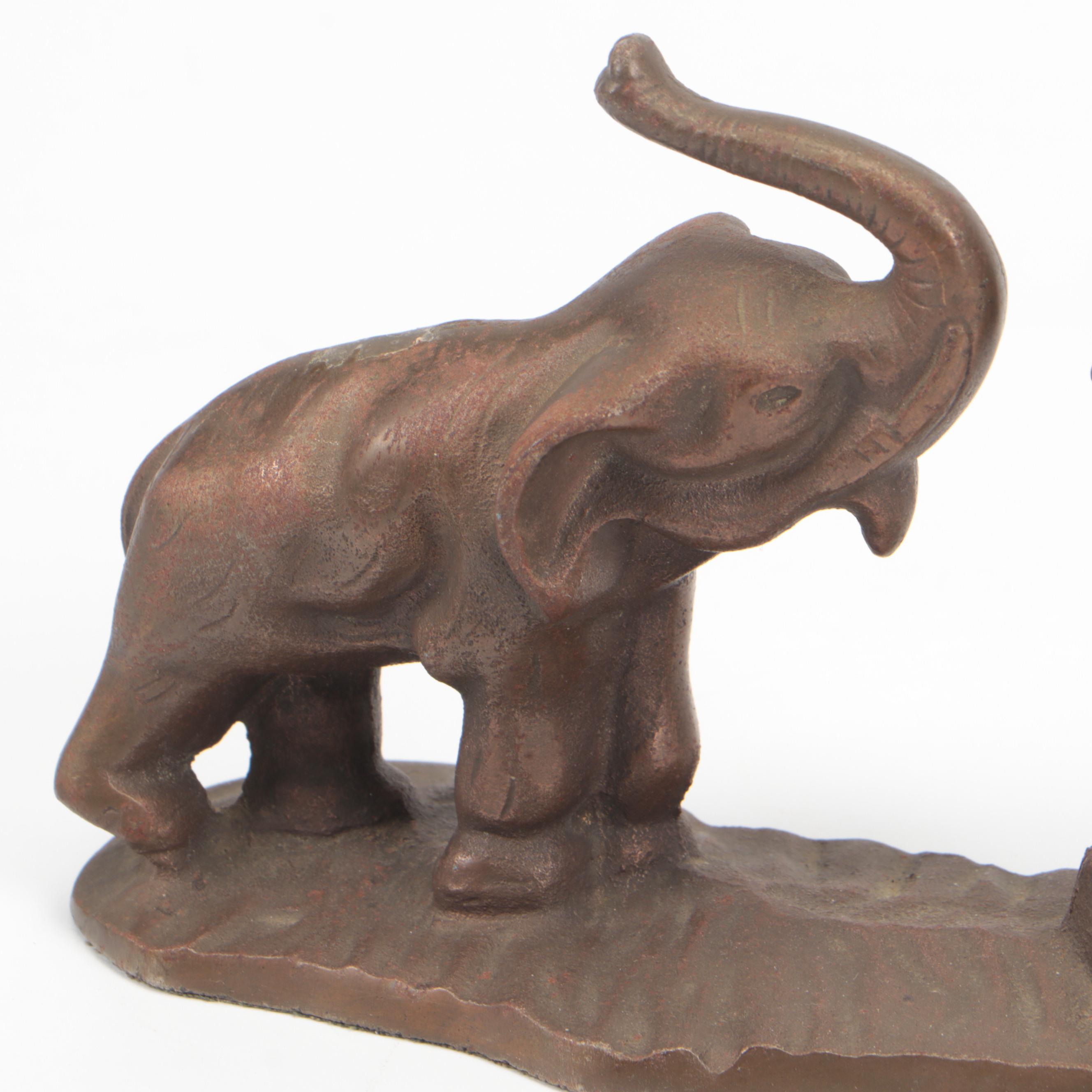Wahl Bronze Elephant Desk Pen Set, Early 20th Century