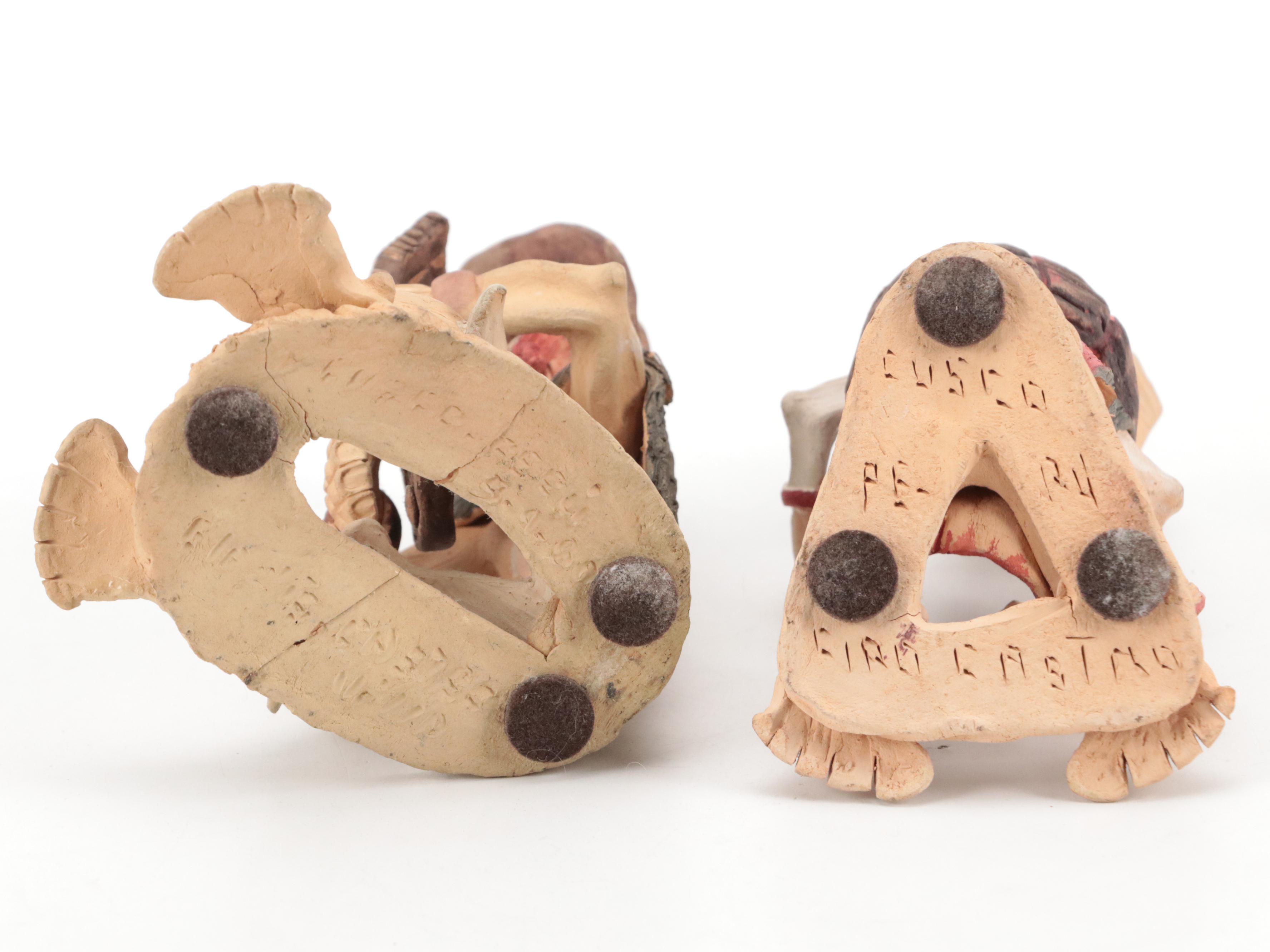 Cusco Peruvian Folk Art Terracotta Figurines, Late 20th Century