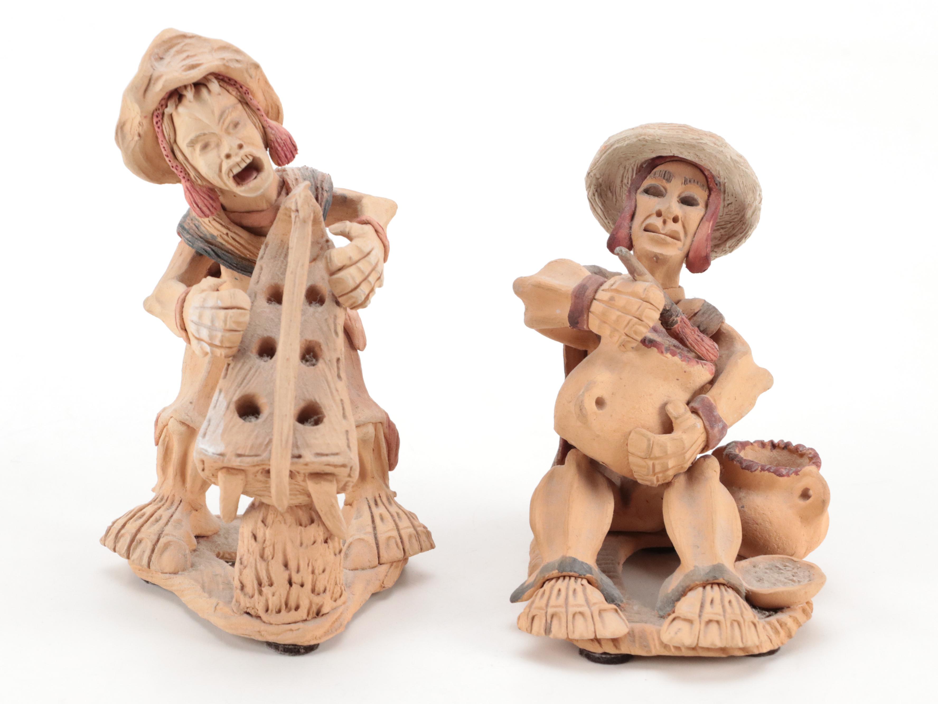 Cusco Peruvian Folk Art Terracotta Figurines, Late 20th Century