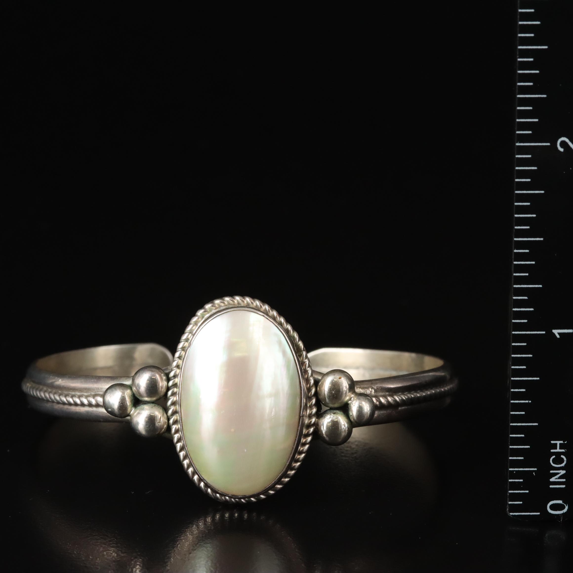 Sterling, Lapis Lazuli, Mabe Pearl Cuff Bracelets