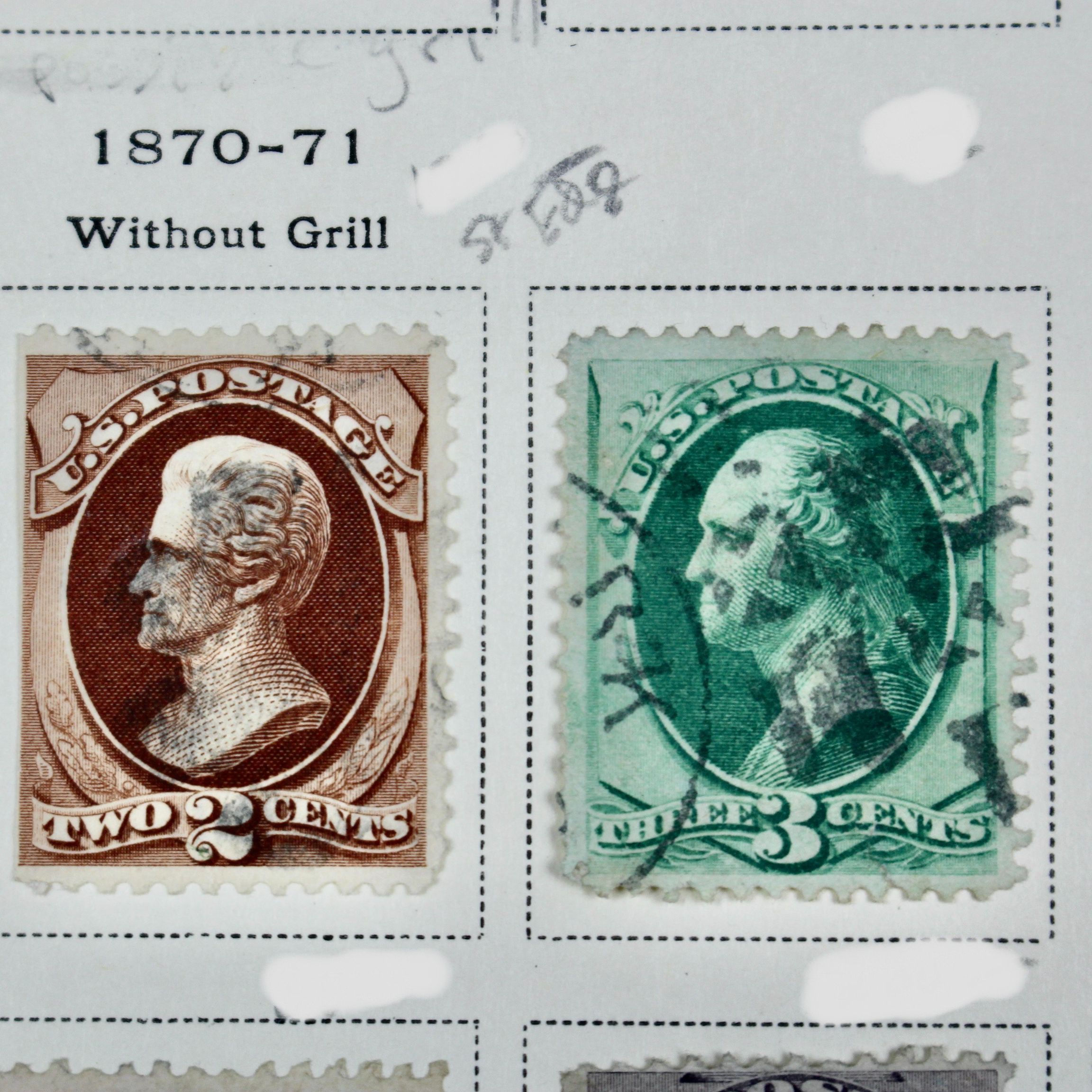 19th Century U.S. Postage Stamp Collection, 1870 to 1871