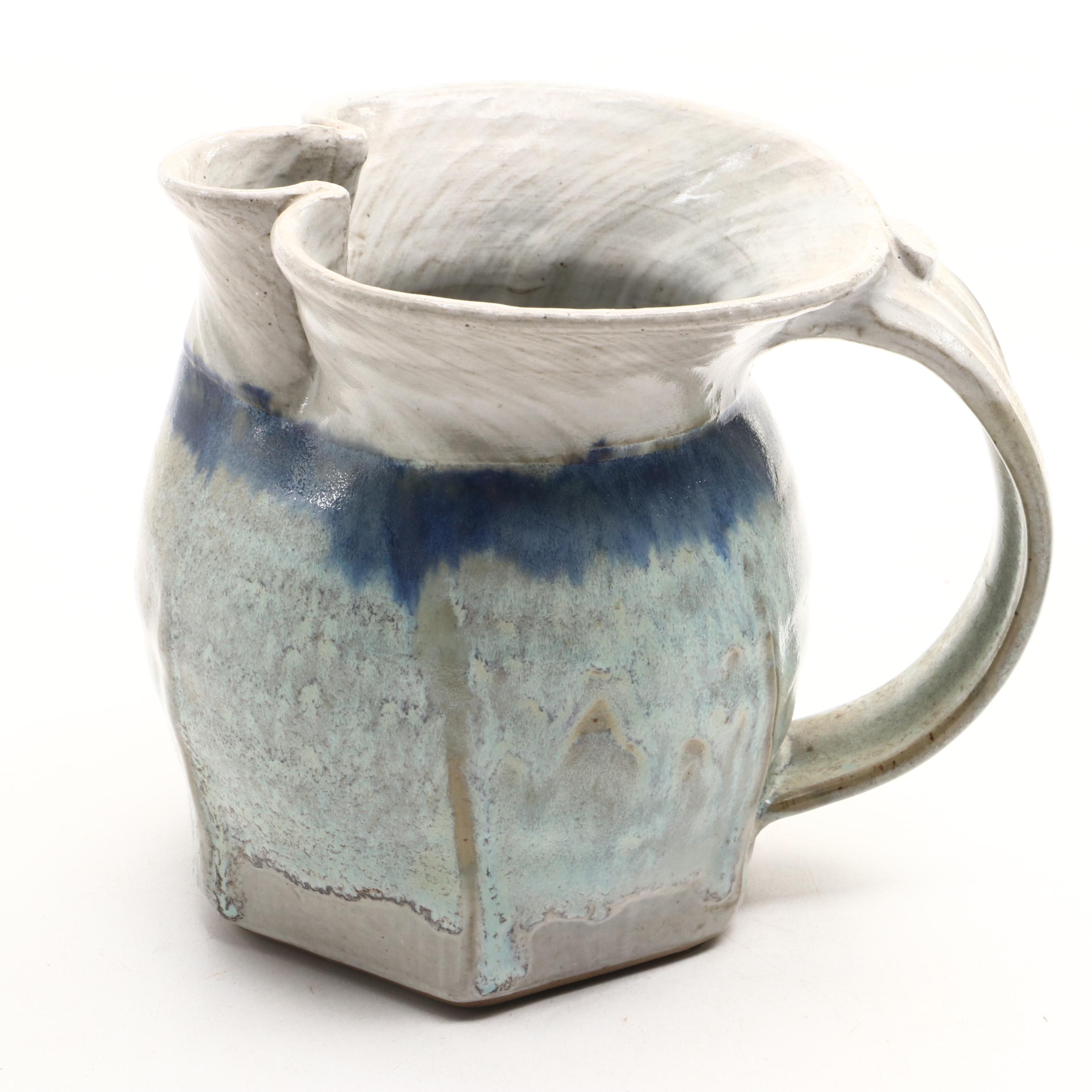 Drip Glazed Teapot with Other Art Pottery Pitchers