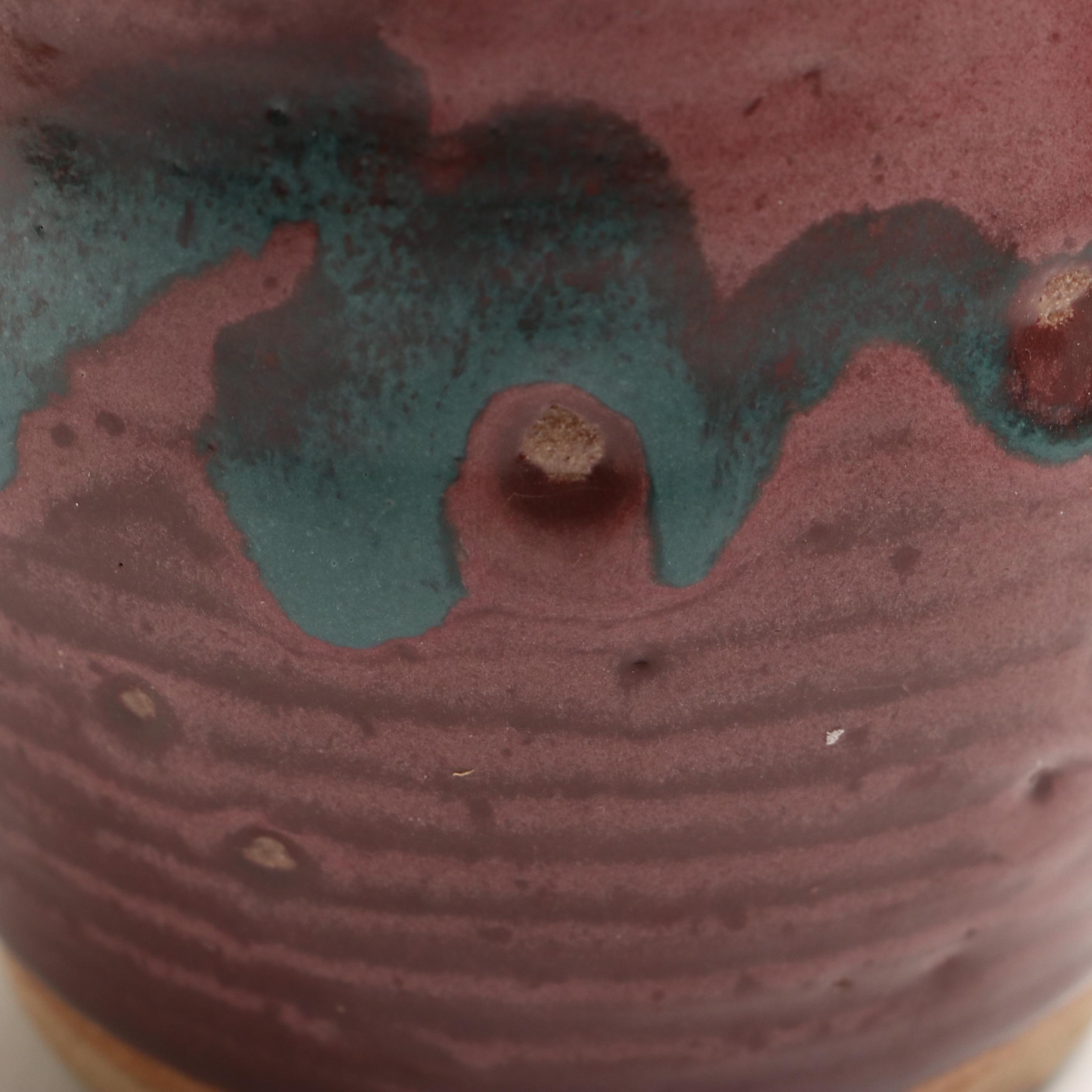 Drip Glazed Teapot with Other Art Pottery Pitchers