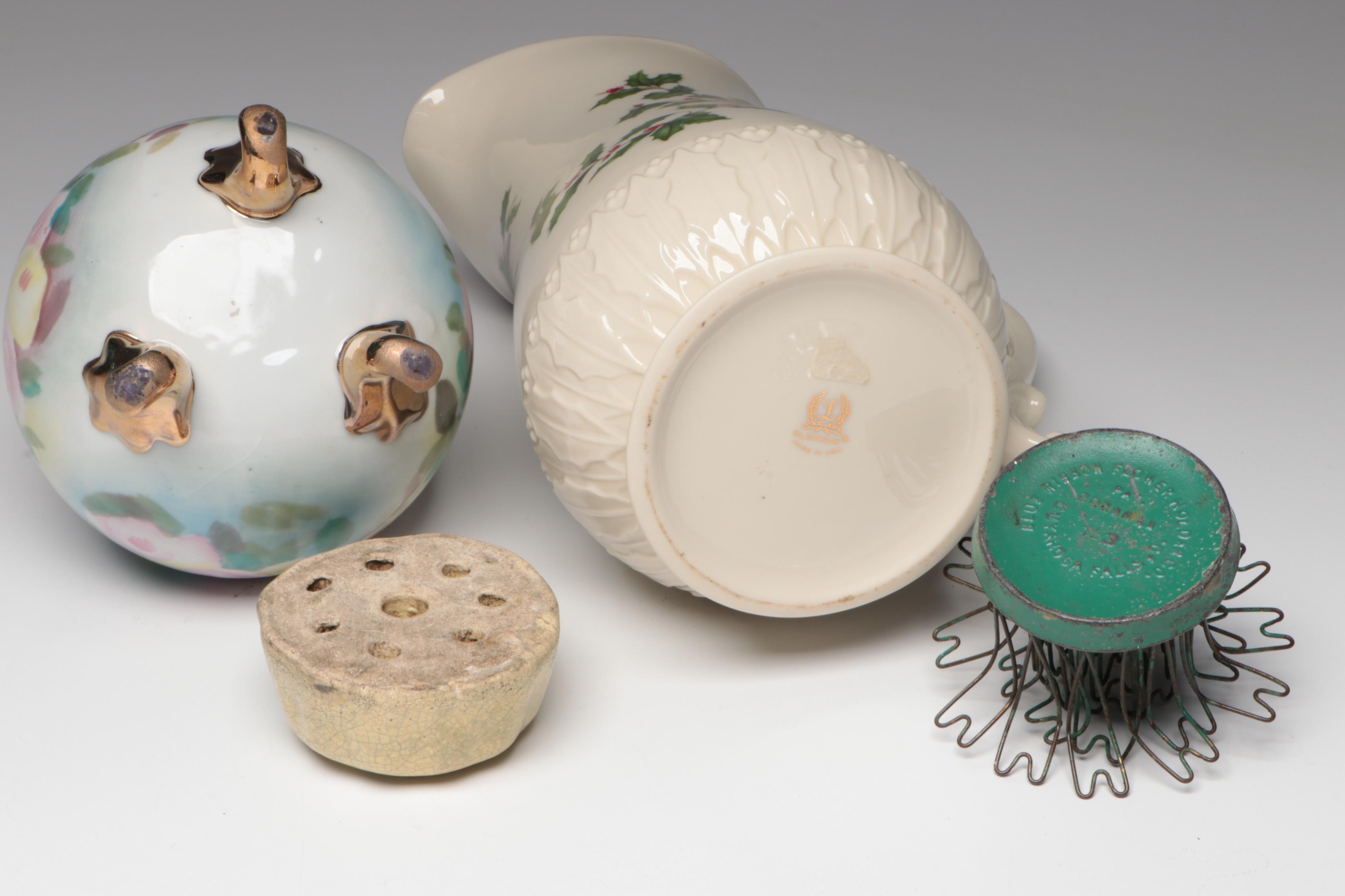 Lenox "Holiday" Porcelain Pitcher with Hand-Painted Porcelain Bowl and More