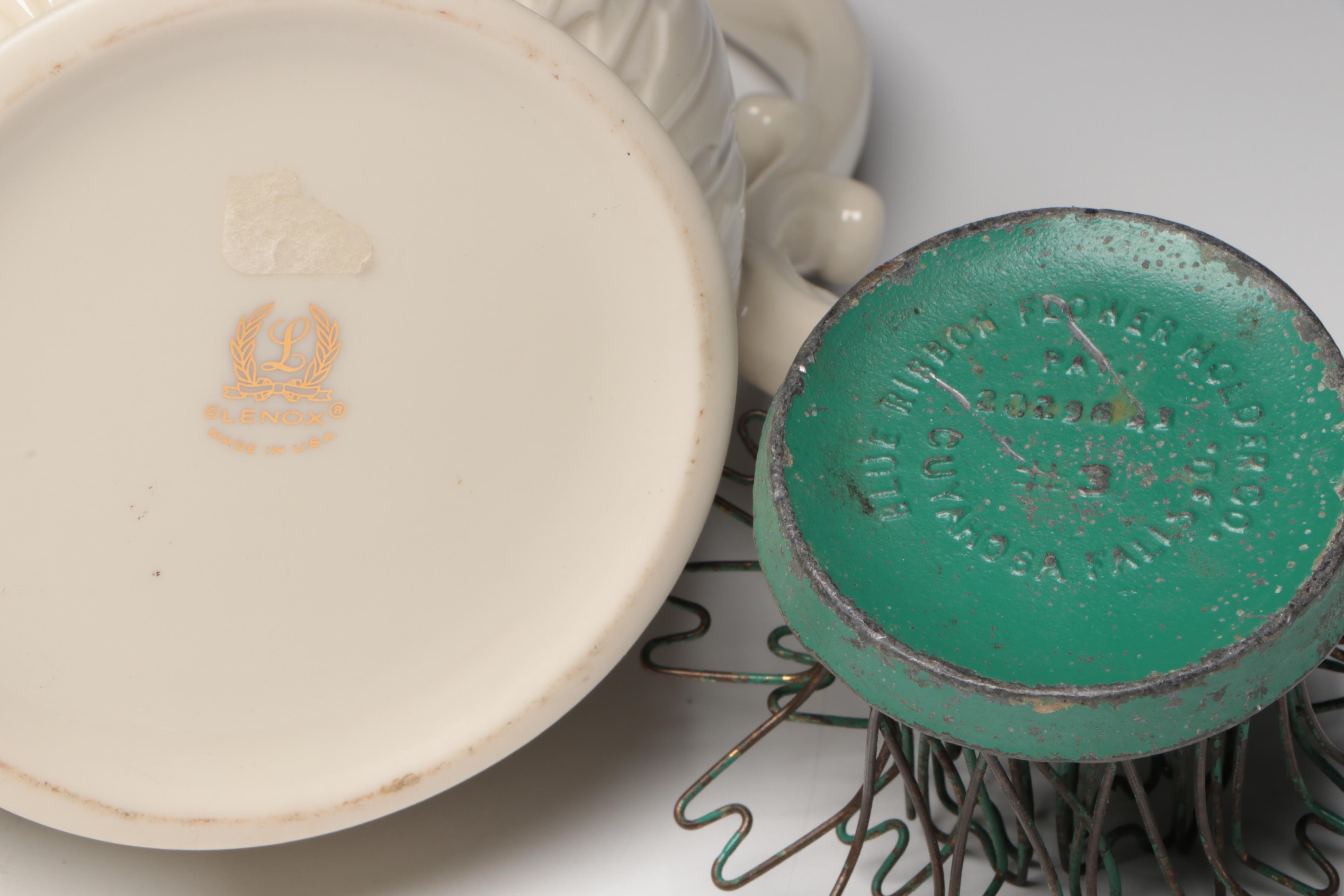 Lenox "Holiday" Porcelain Pitcher with Hand-Painted Porcelain Bowl and More