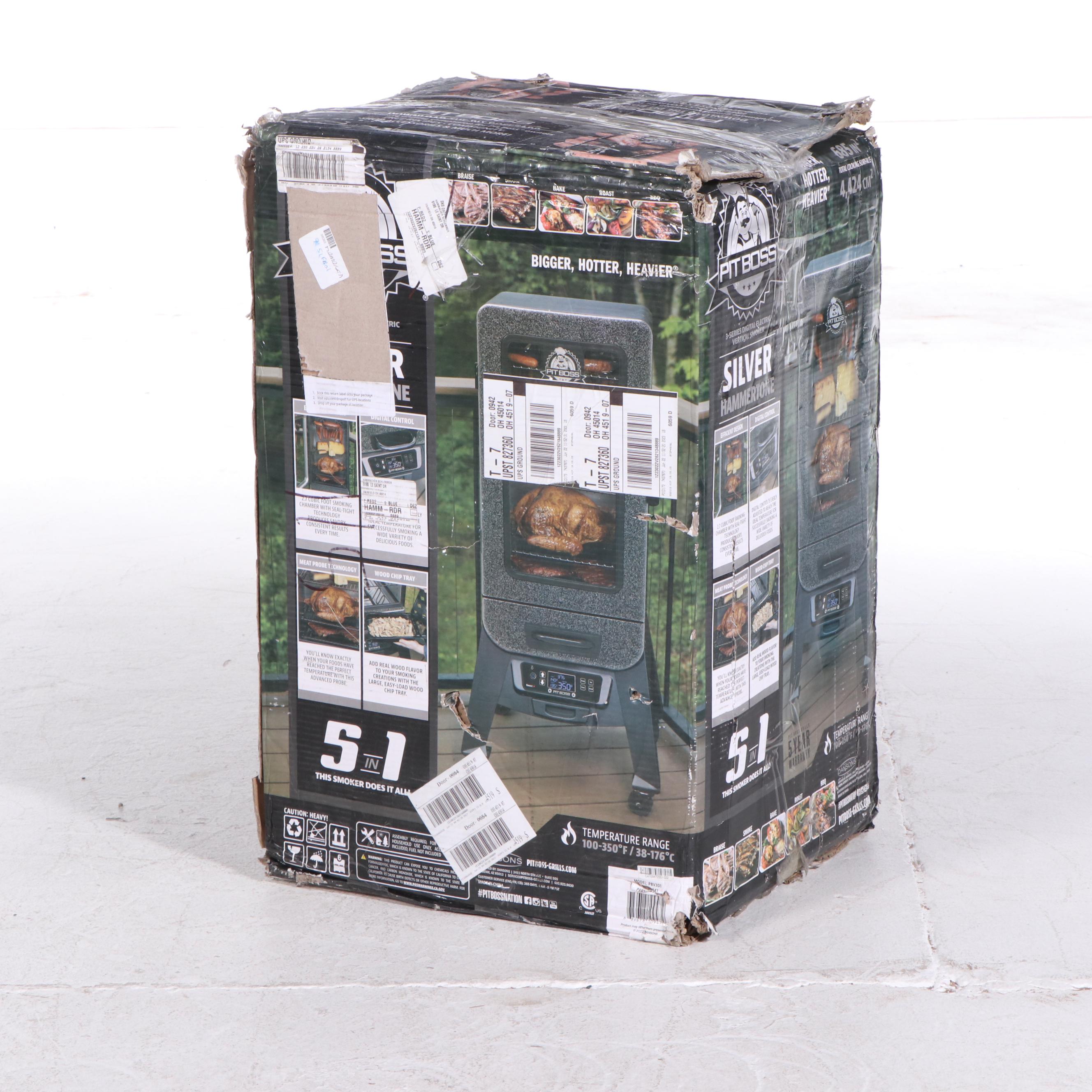 Pit Boss 3-Series Silver Hammertone Digital Vertical Smoker