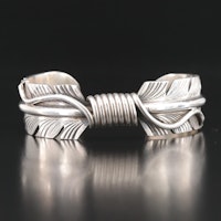 Mike Thomas Jr. Navajo Diné Sterling Feather Cuff