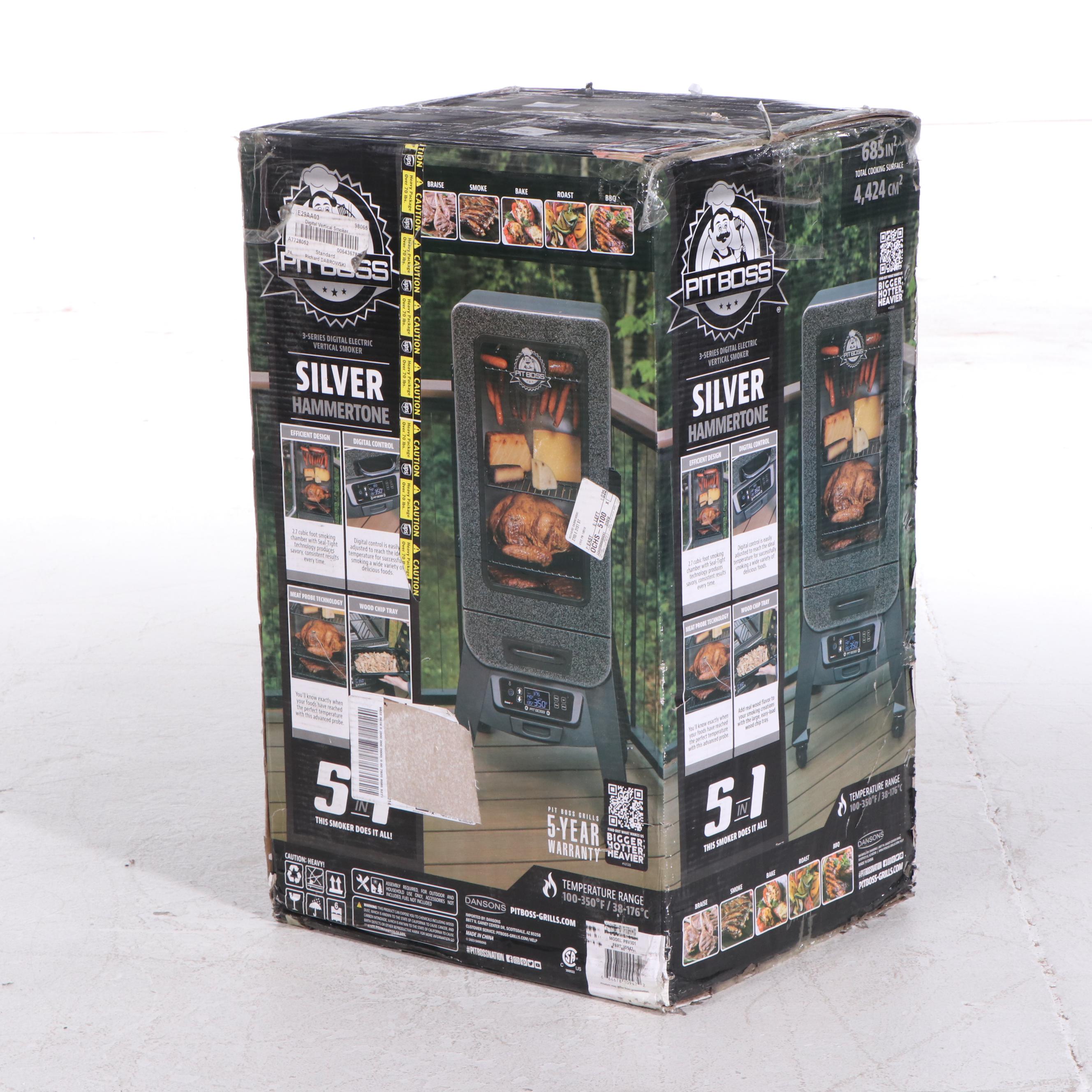 Pit Boss 3-Series Silver Hammertone Digital Vertical Smoker