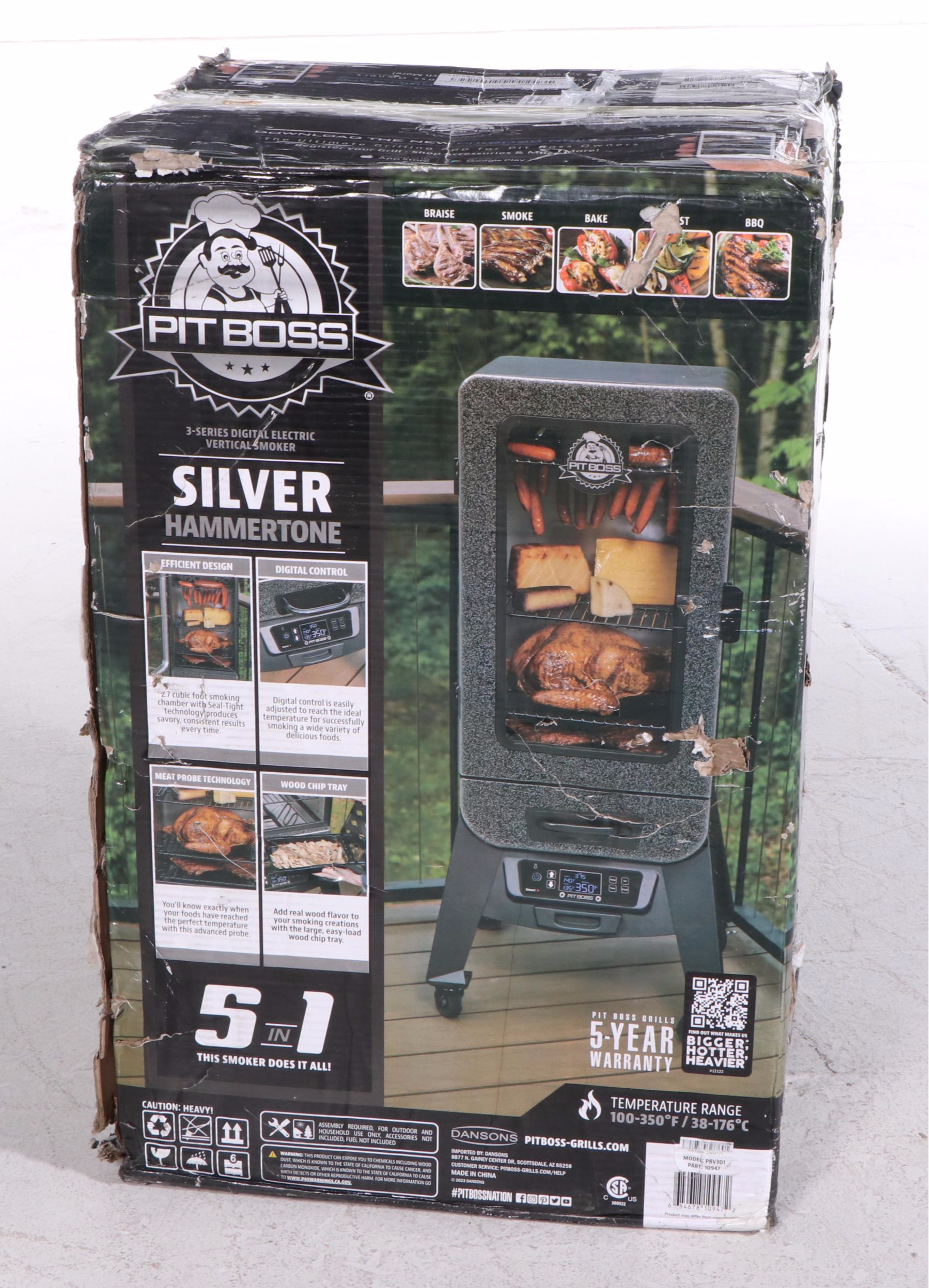 Pit Boss 3-Series Silver Hammertone Digital Vertical Smoker