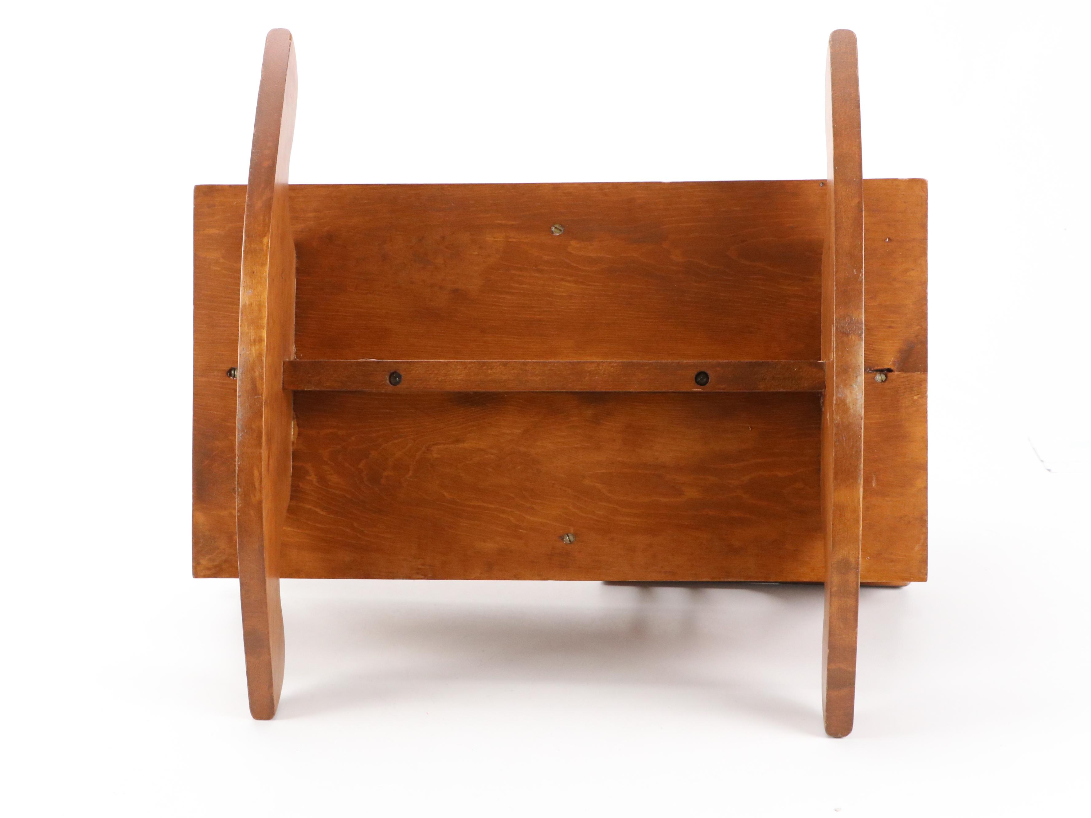 Finished Wood Doll Cradle and Trunk with Doll Clothes