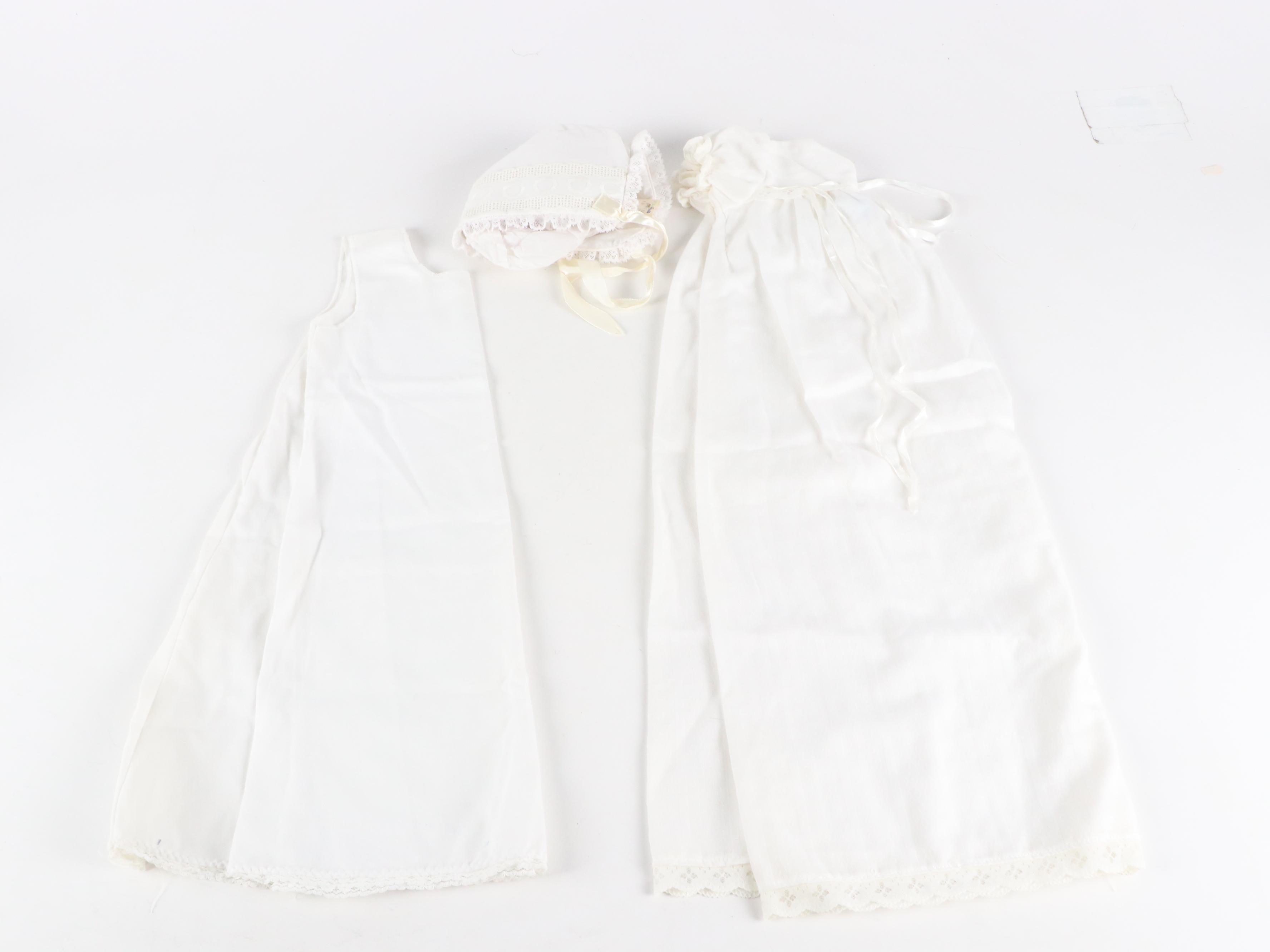 Finished Wood Doll Cradle and Trunk with Doll Clothes