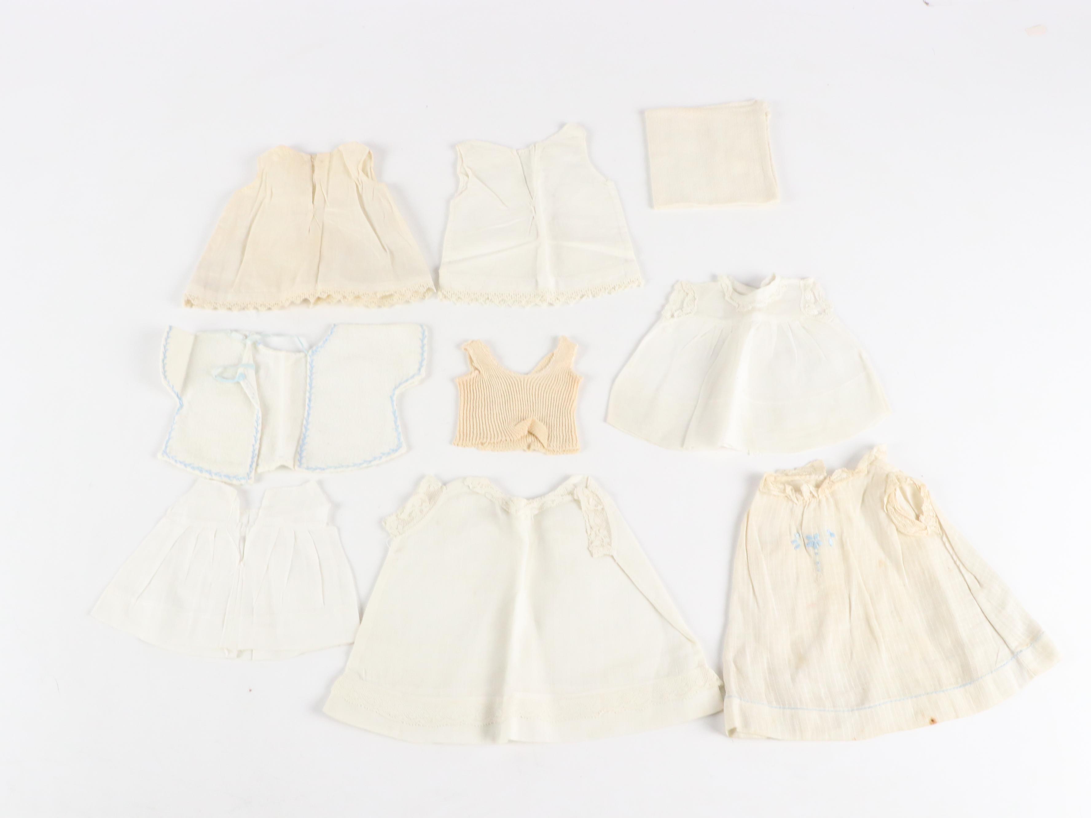 Finished Wood Doll Cradle and Trunk with Doll Clothes