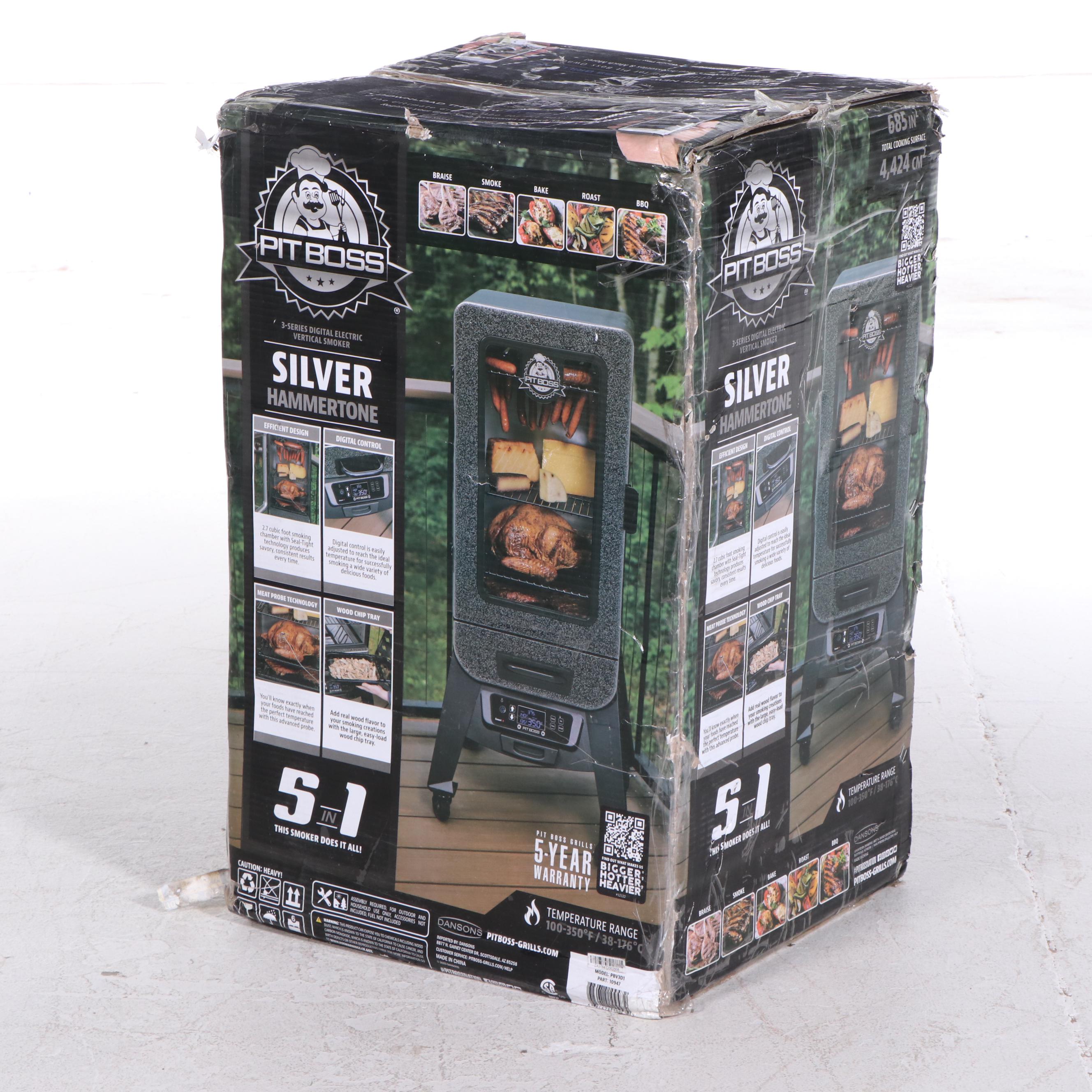 Pit Boss 3-Series Silver Hammertone Digital Vertical Smoker