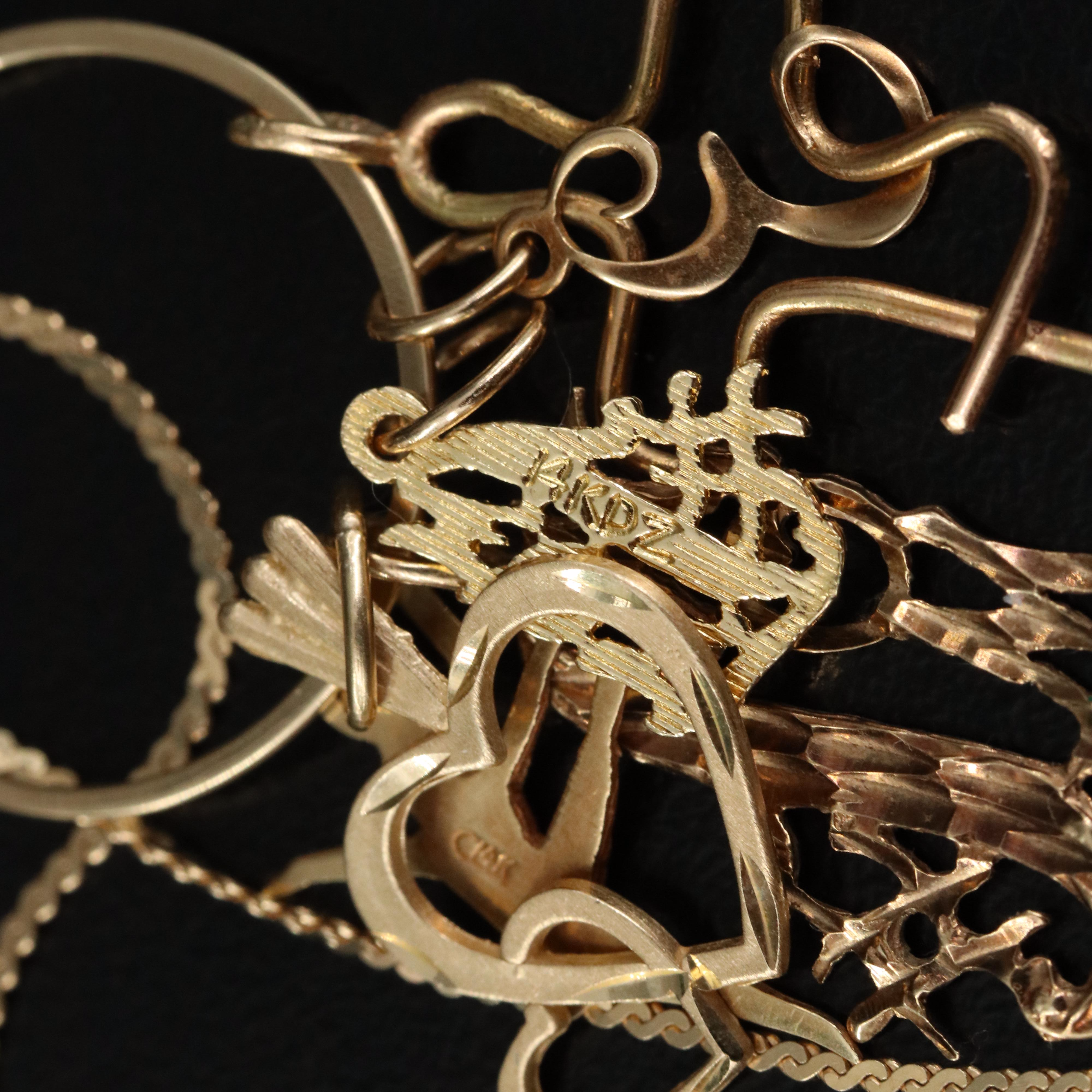 14K Charm Holder with Charms Necklace