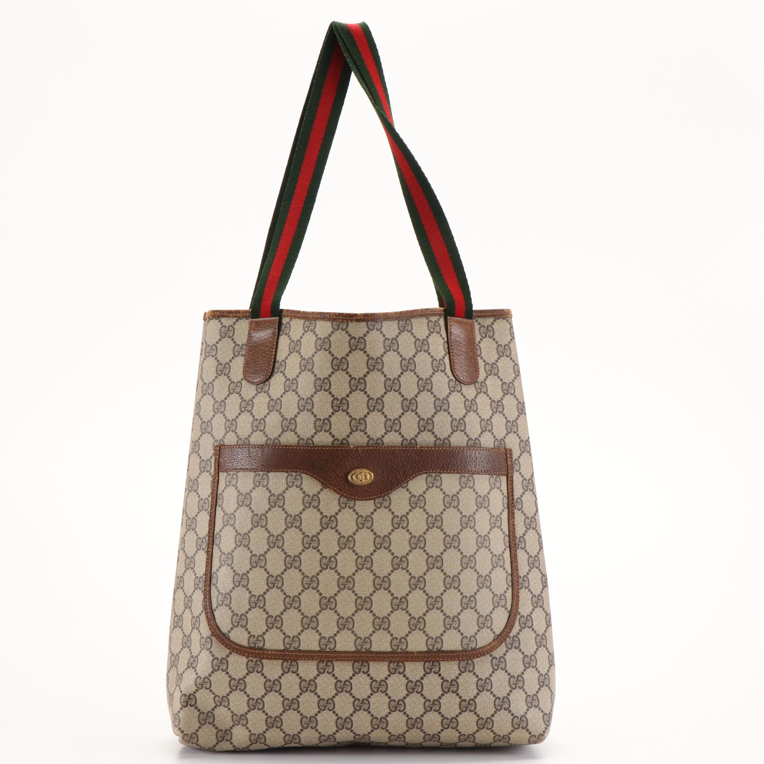 Gucci Accessory Collection Sherry Line Tote Bag in GG Supreme Coated Canvas