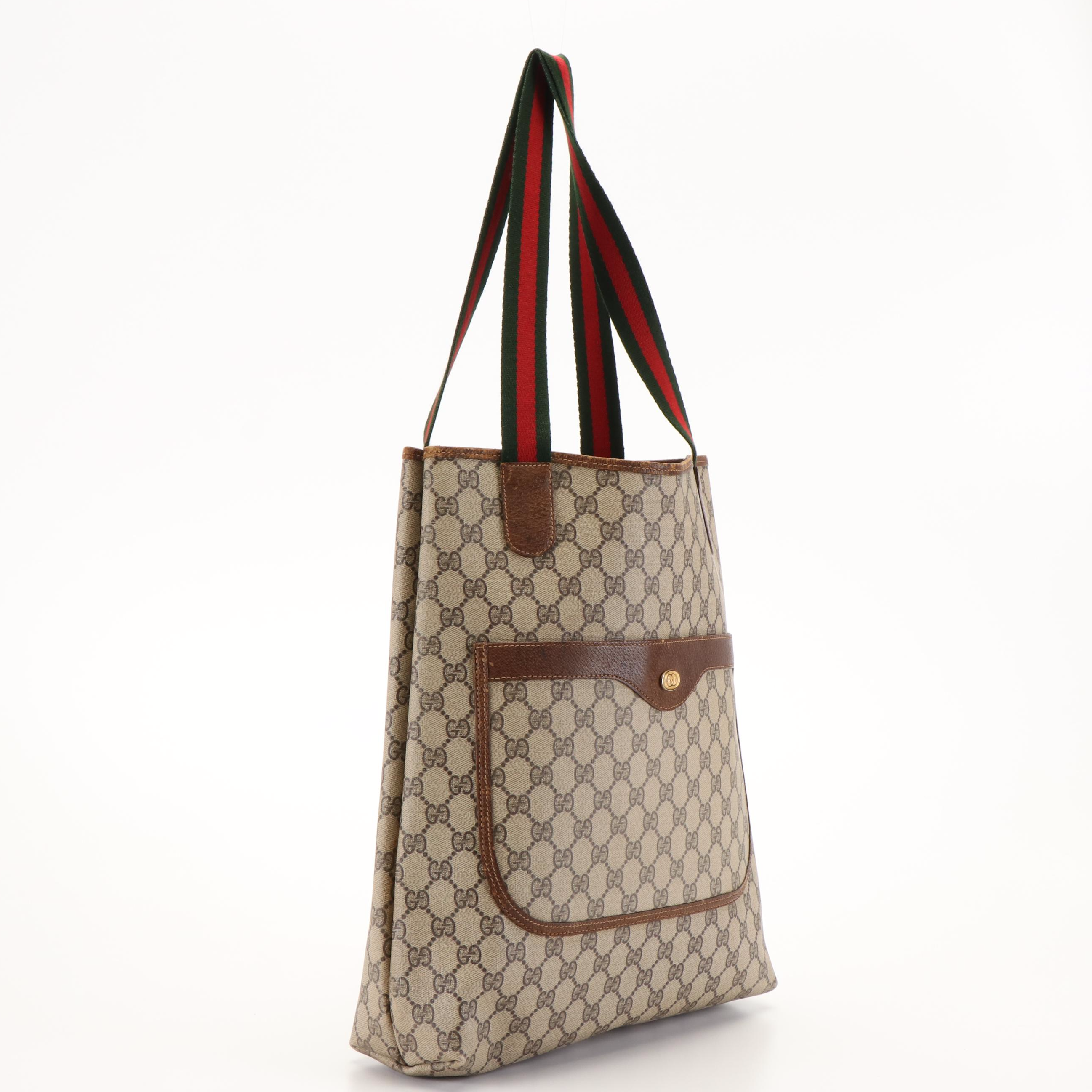 Gucci Accessory Collection Sherry Line Tote Bag in GG Supreme Coated Canvas