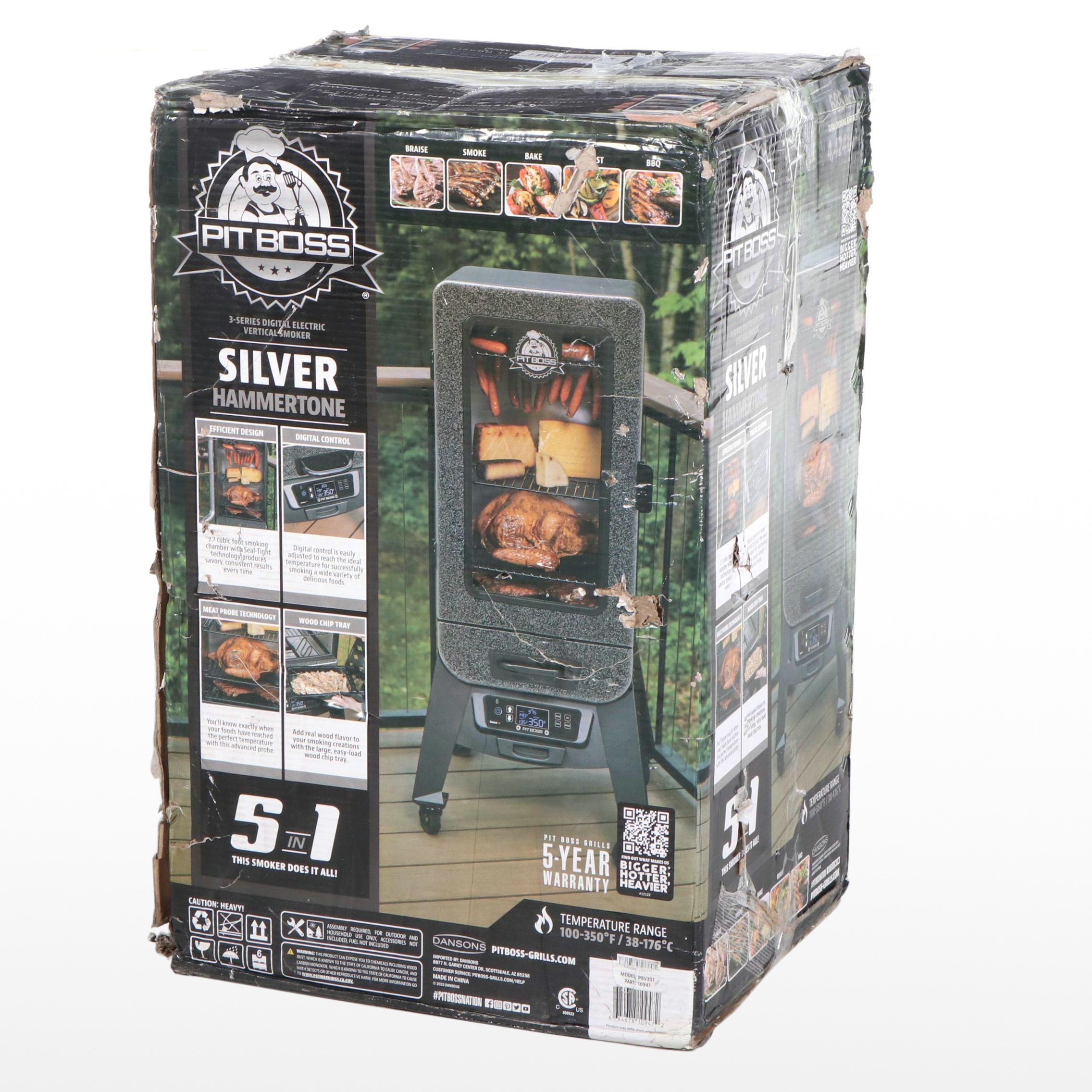 Pit Boss 3-Series Silver Hammertone Digital Vertical Smoker