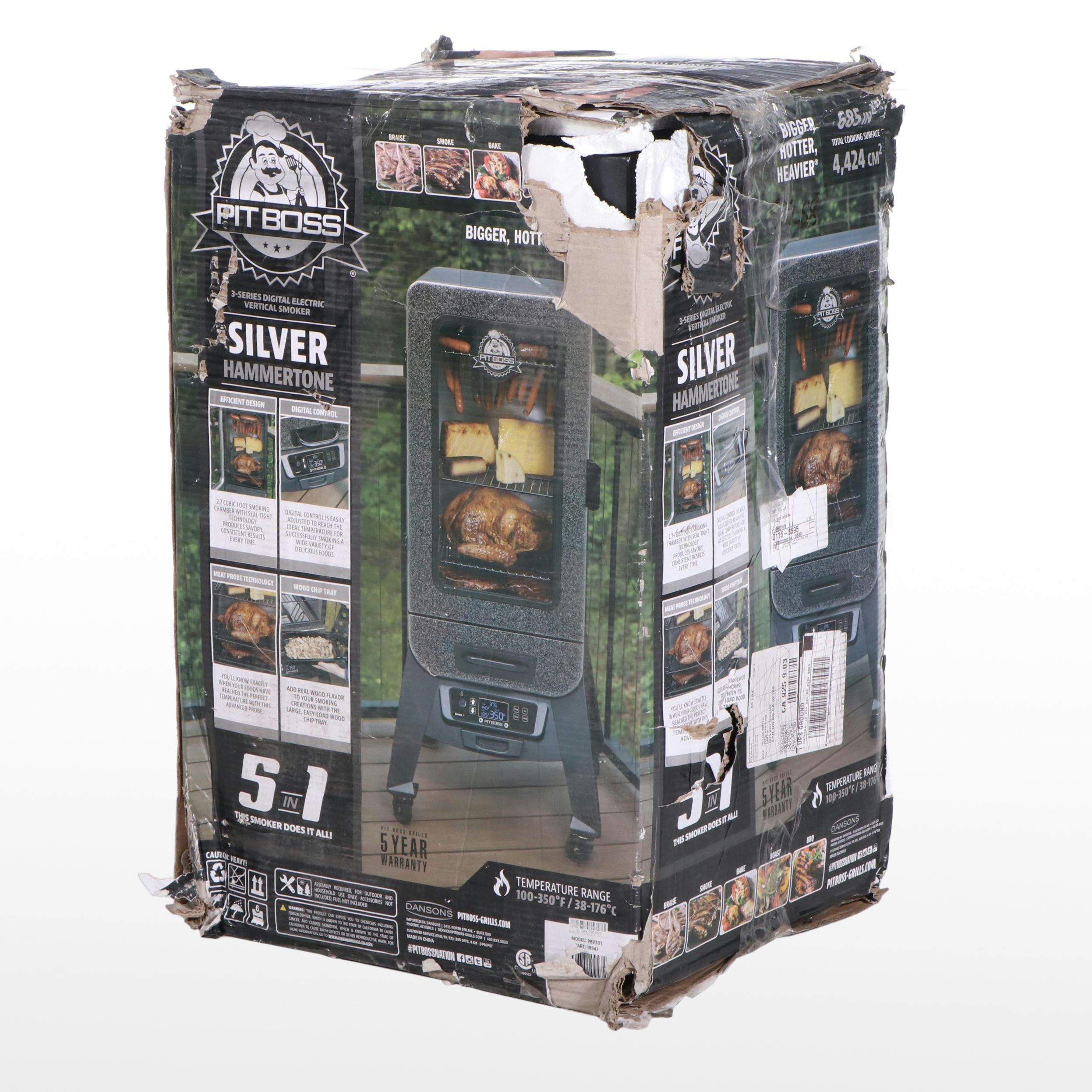 Pit Boss 3-Series Silver Hammertone Digital Vertical Smoker